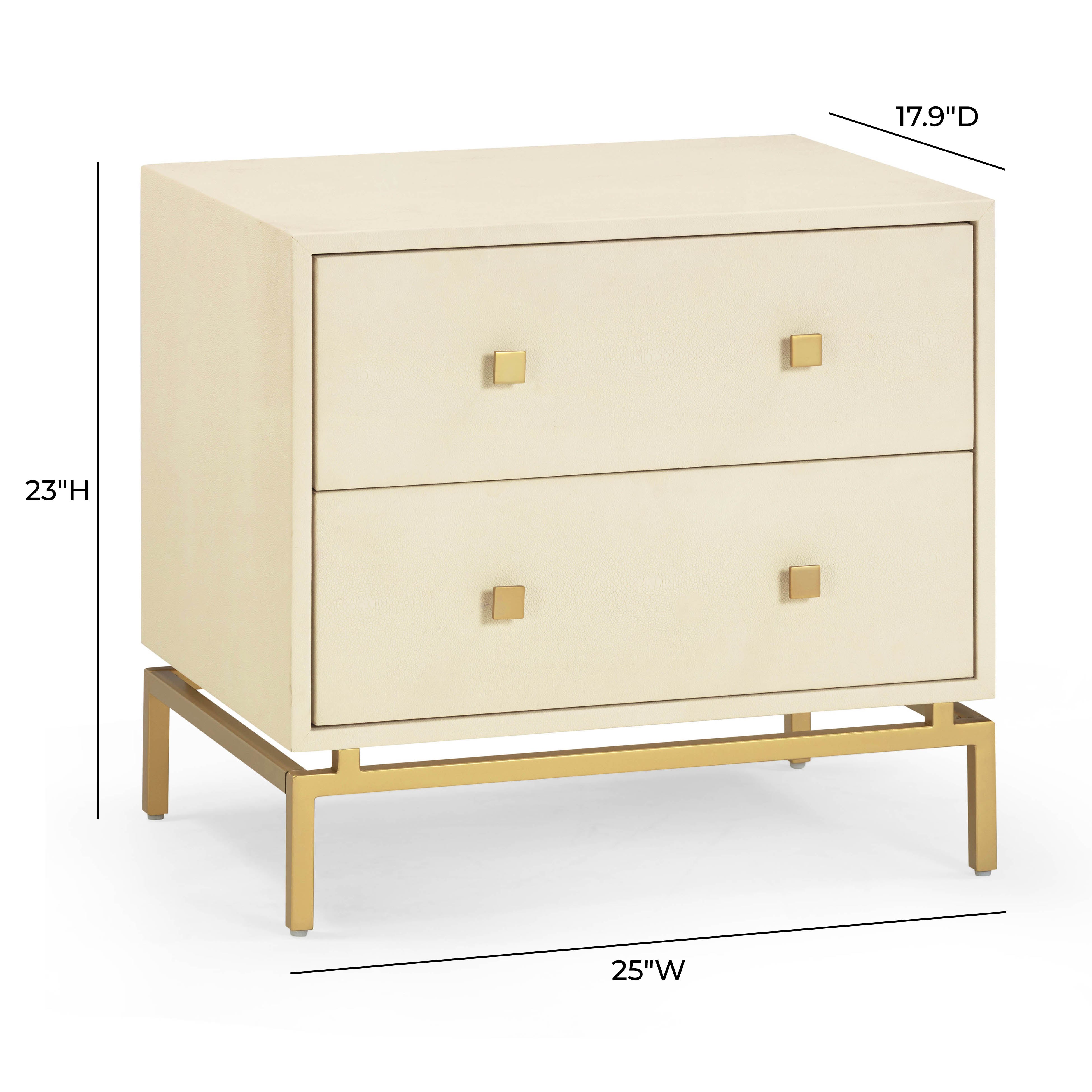 Pesce 25" Faux Shagreen 2-Drawer Nightstand