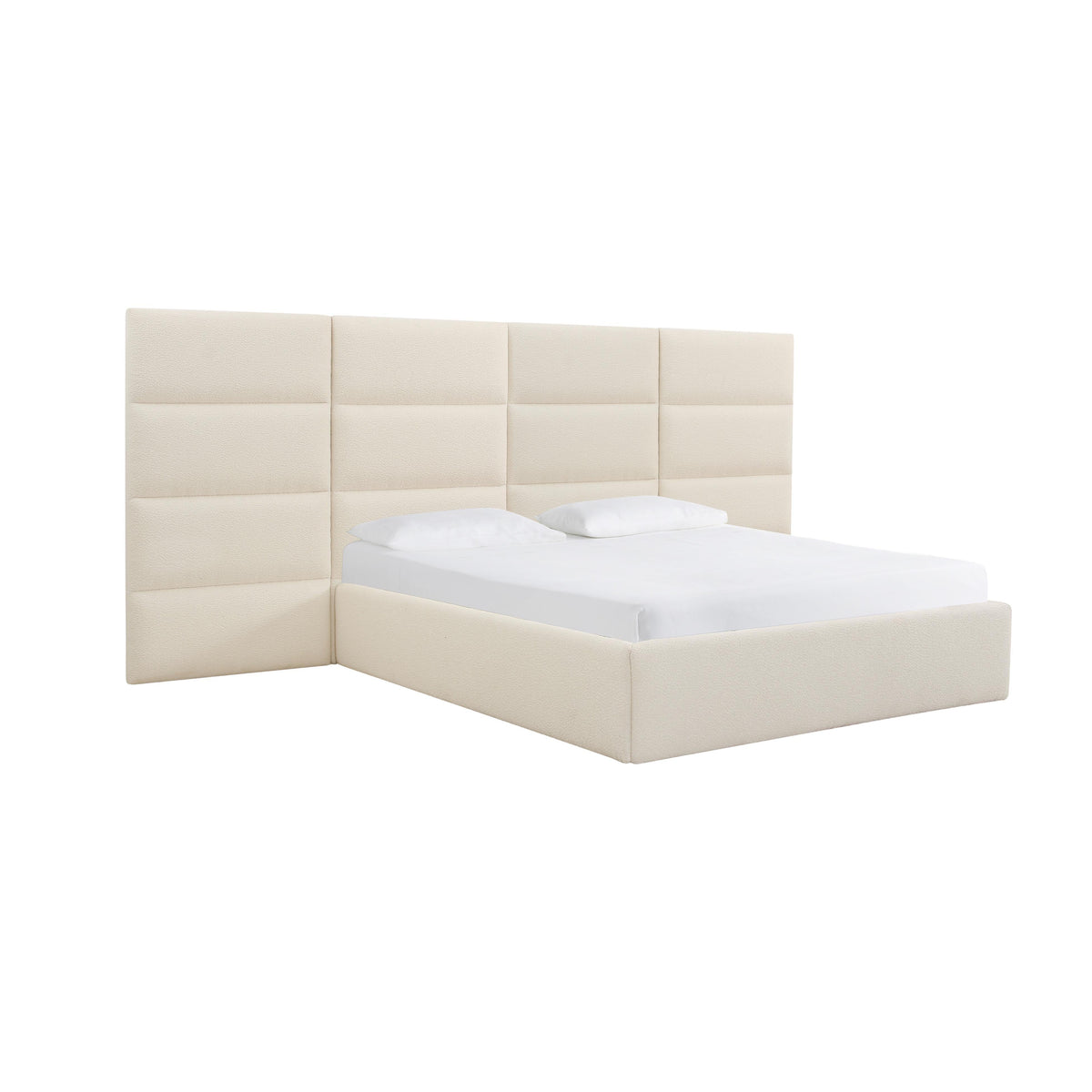 Eliana Cream Performance Boucle Headboard Wings