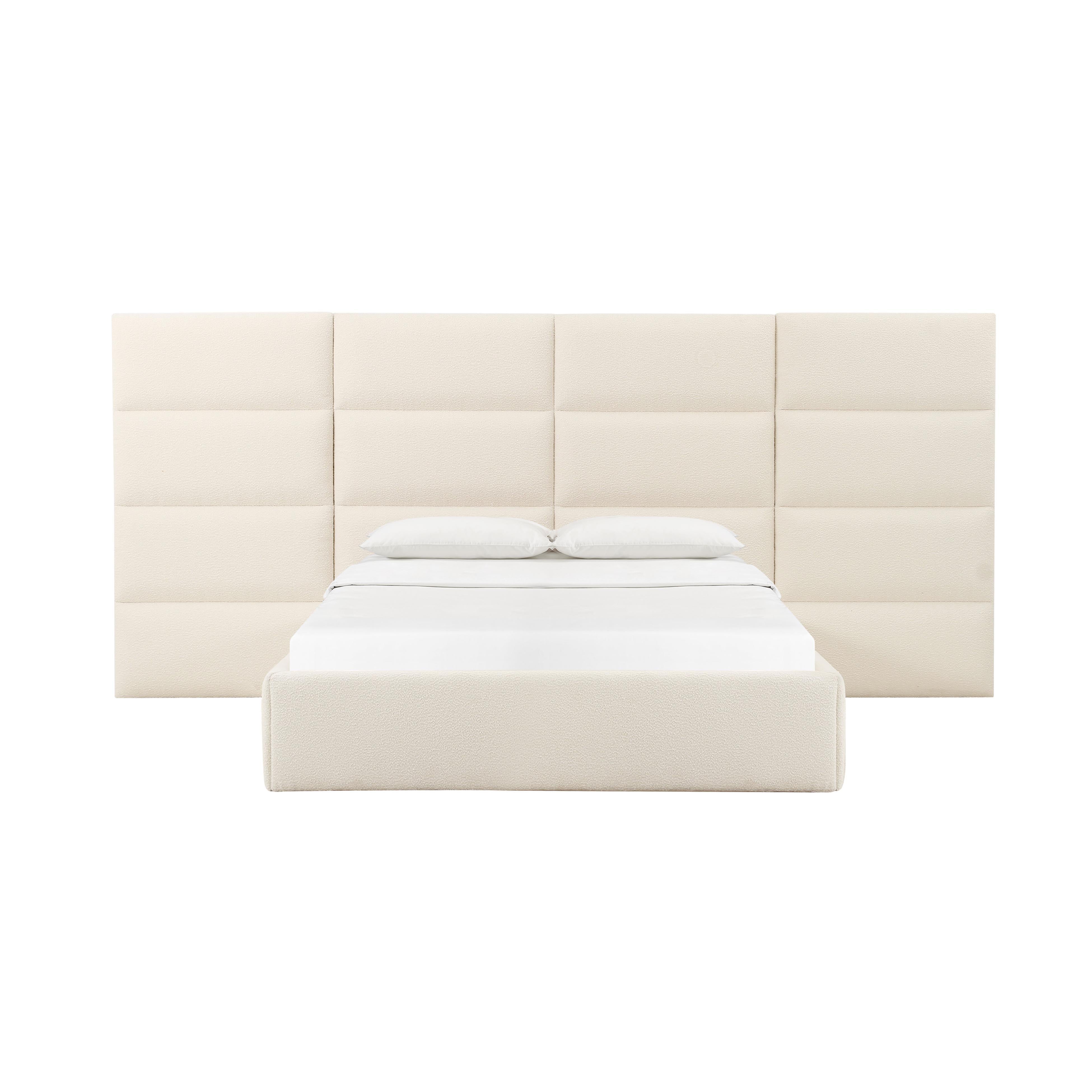 Eliana Cream Performance Boucle Headboard Wings
