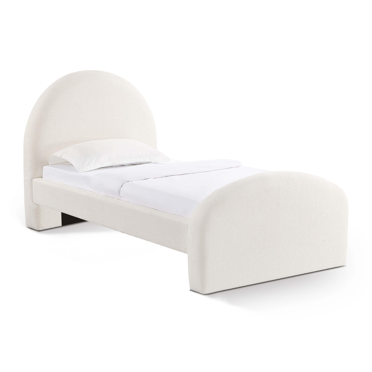Moon Cream Performance Boucle Twin Bed