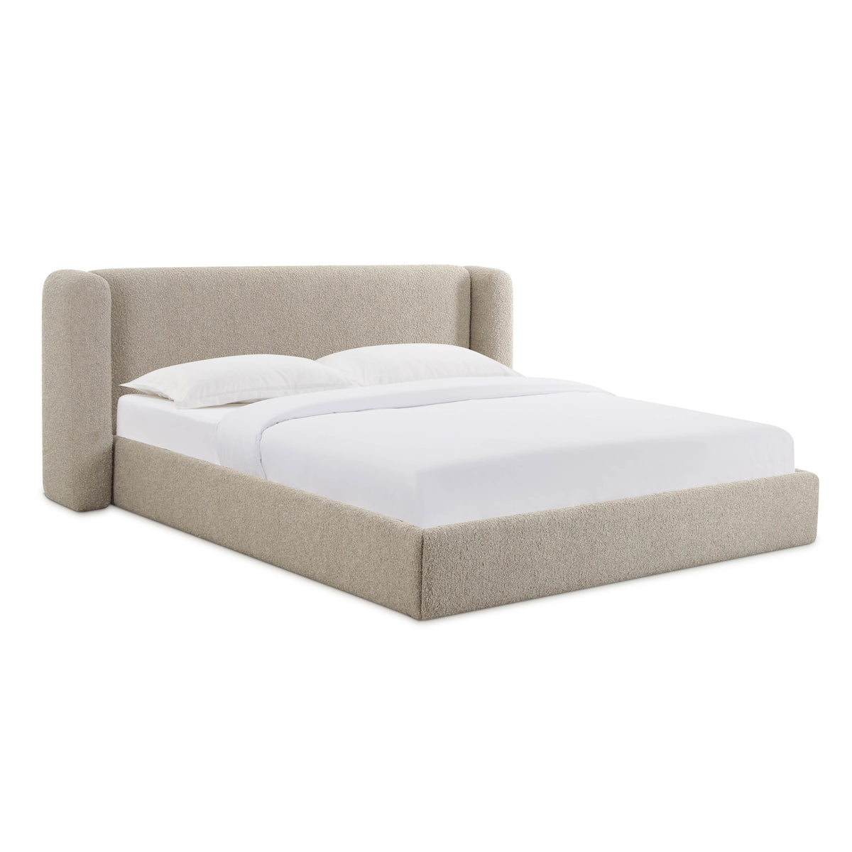 Babette Tan Contract-Grade Boucle Bed by TOV Furniture