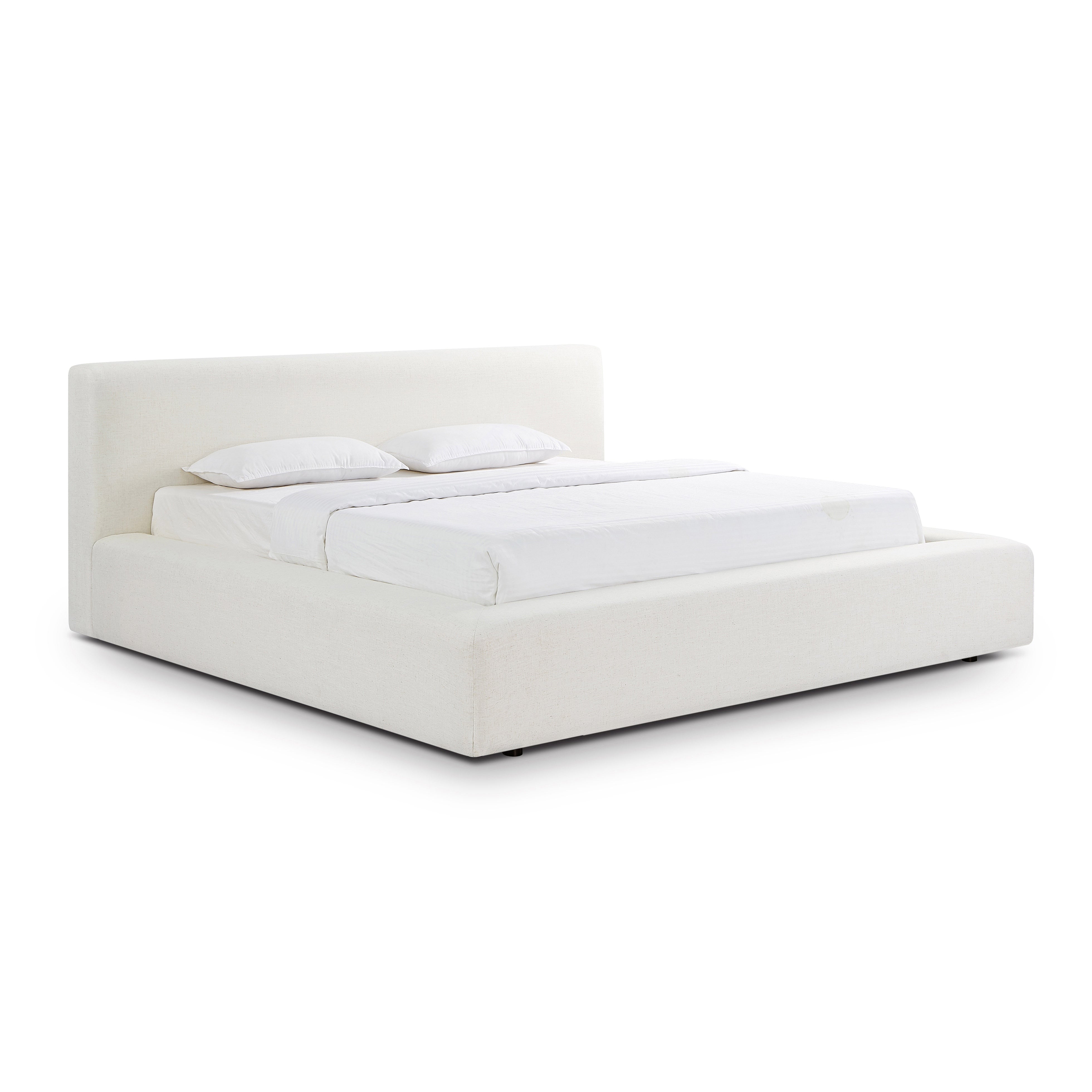 Meena Cream Upcycled Performance Linen Storage Bed
