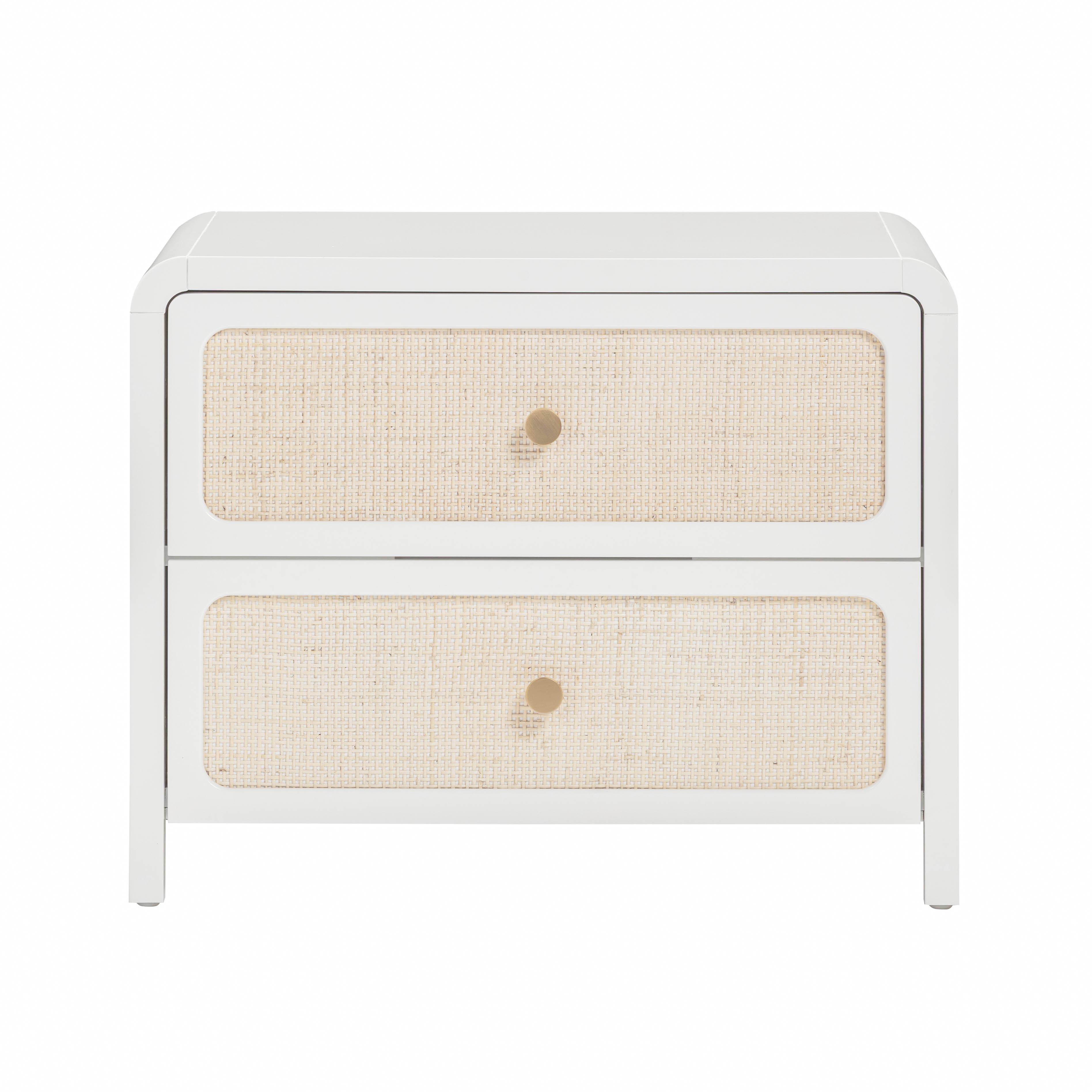 Patty 28" Rattan 2 Drawer Nightstand