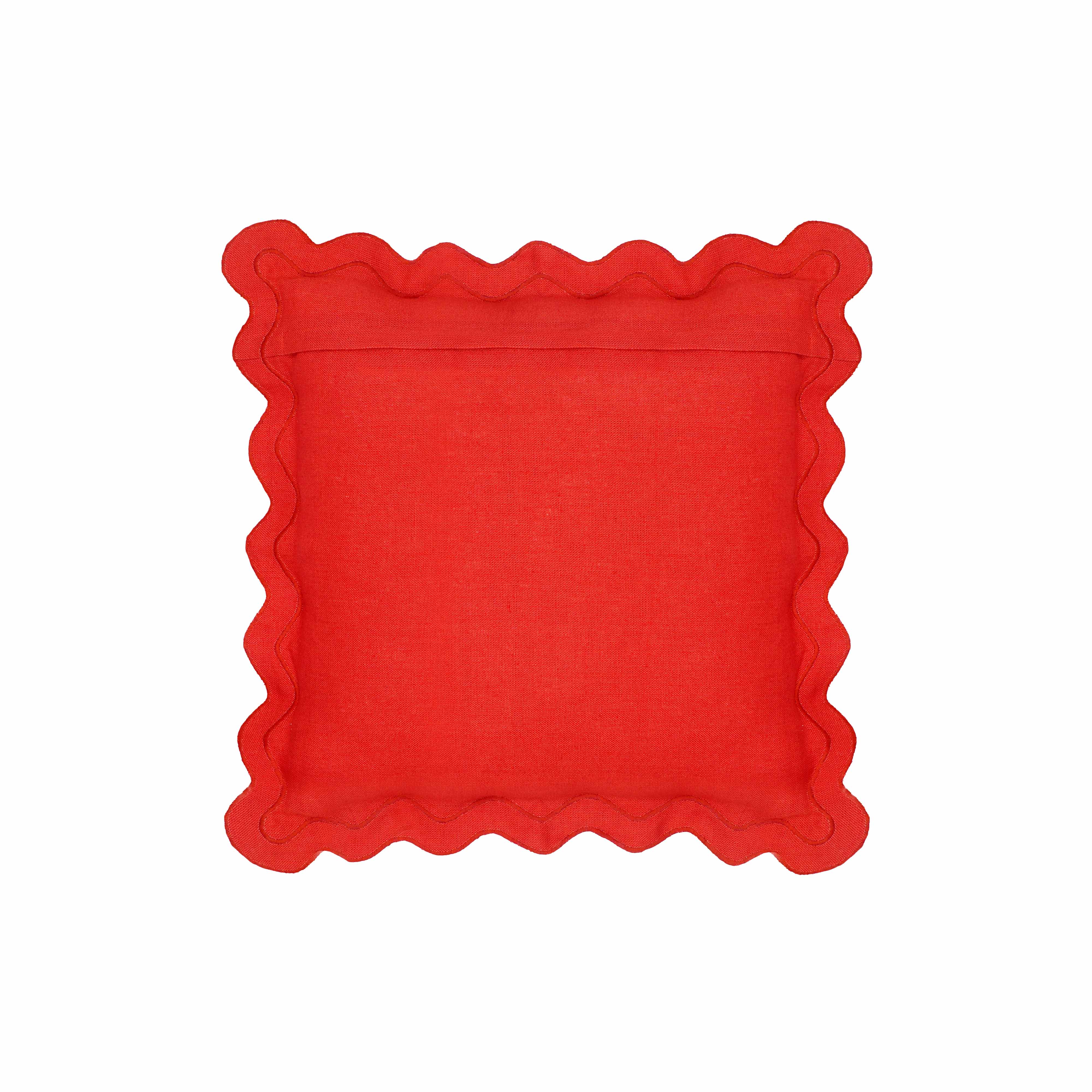 Scalloped Edge 24" Square Throw Pillow Cover