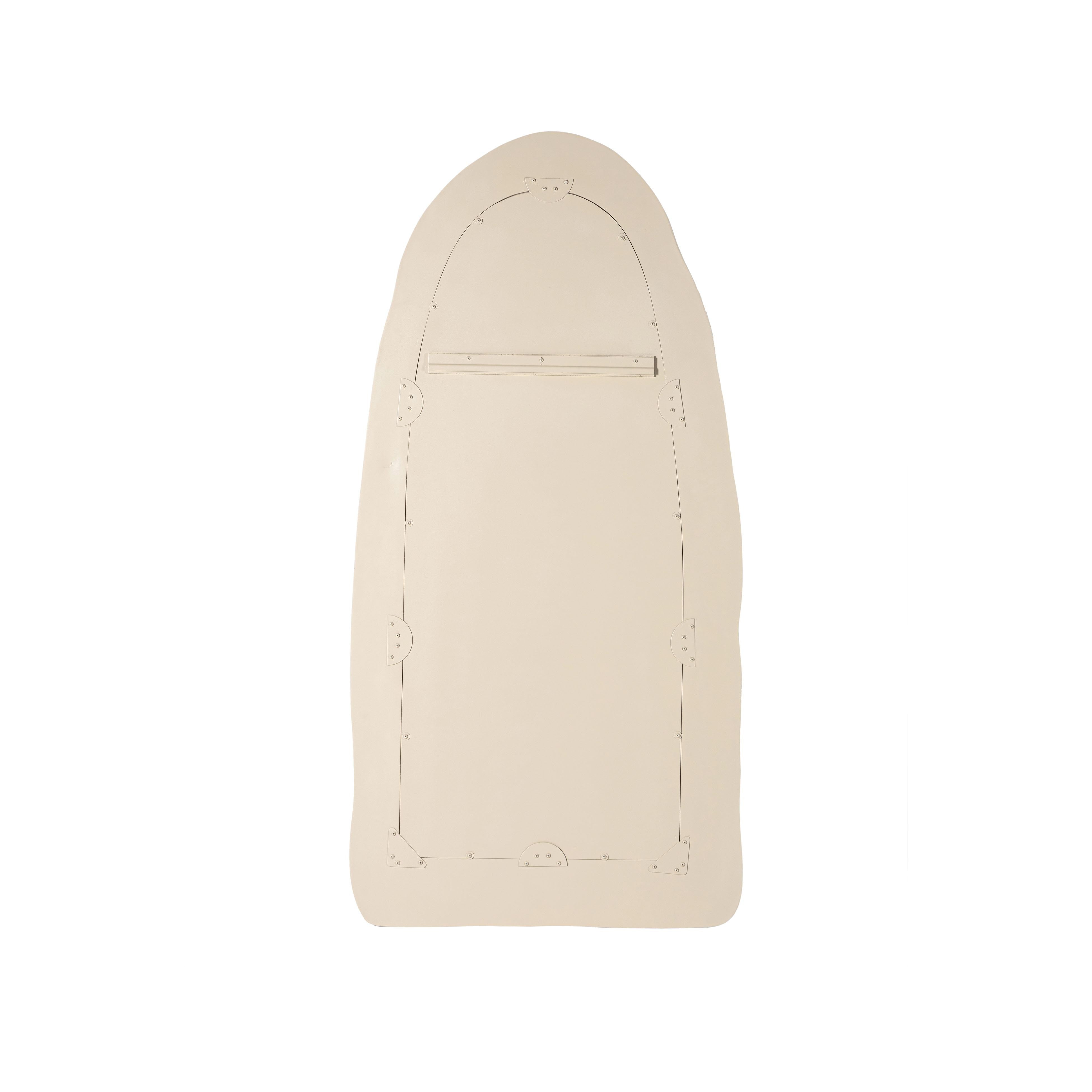 Kaia 32"X64" Cream Textured Small Floor Mirror