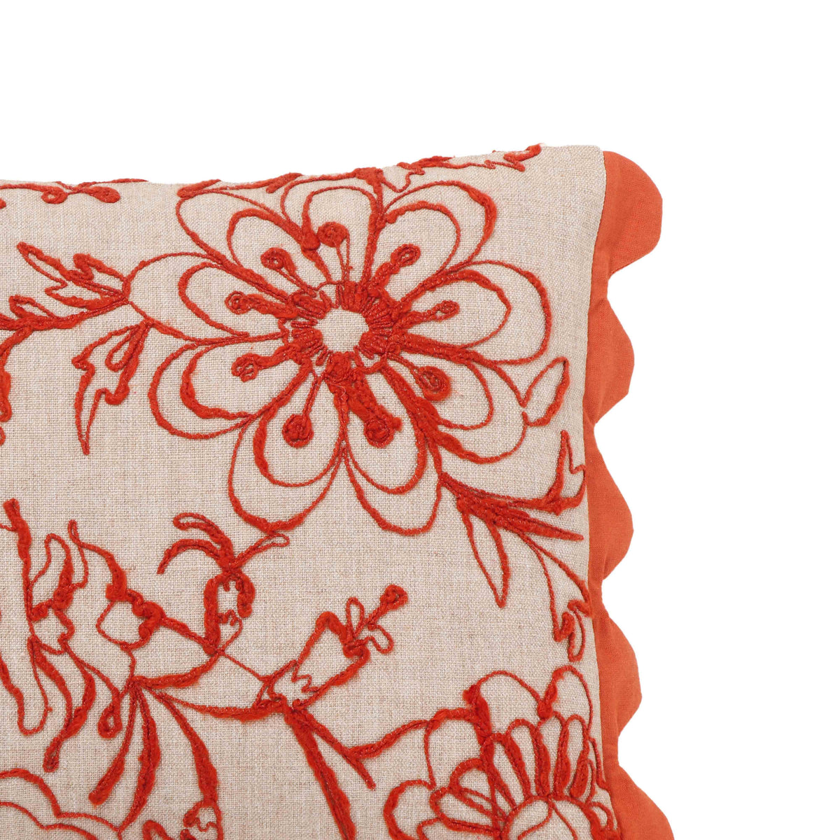 Portia 20"X12" Embroidered Cotton Flex Throw Pillow Cover
