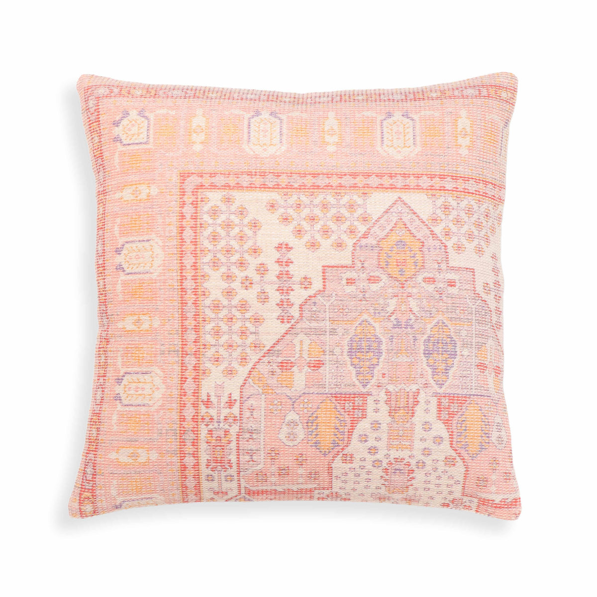 Persia 20" Pink Square Throw Pillow Cover