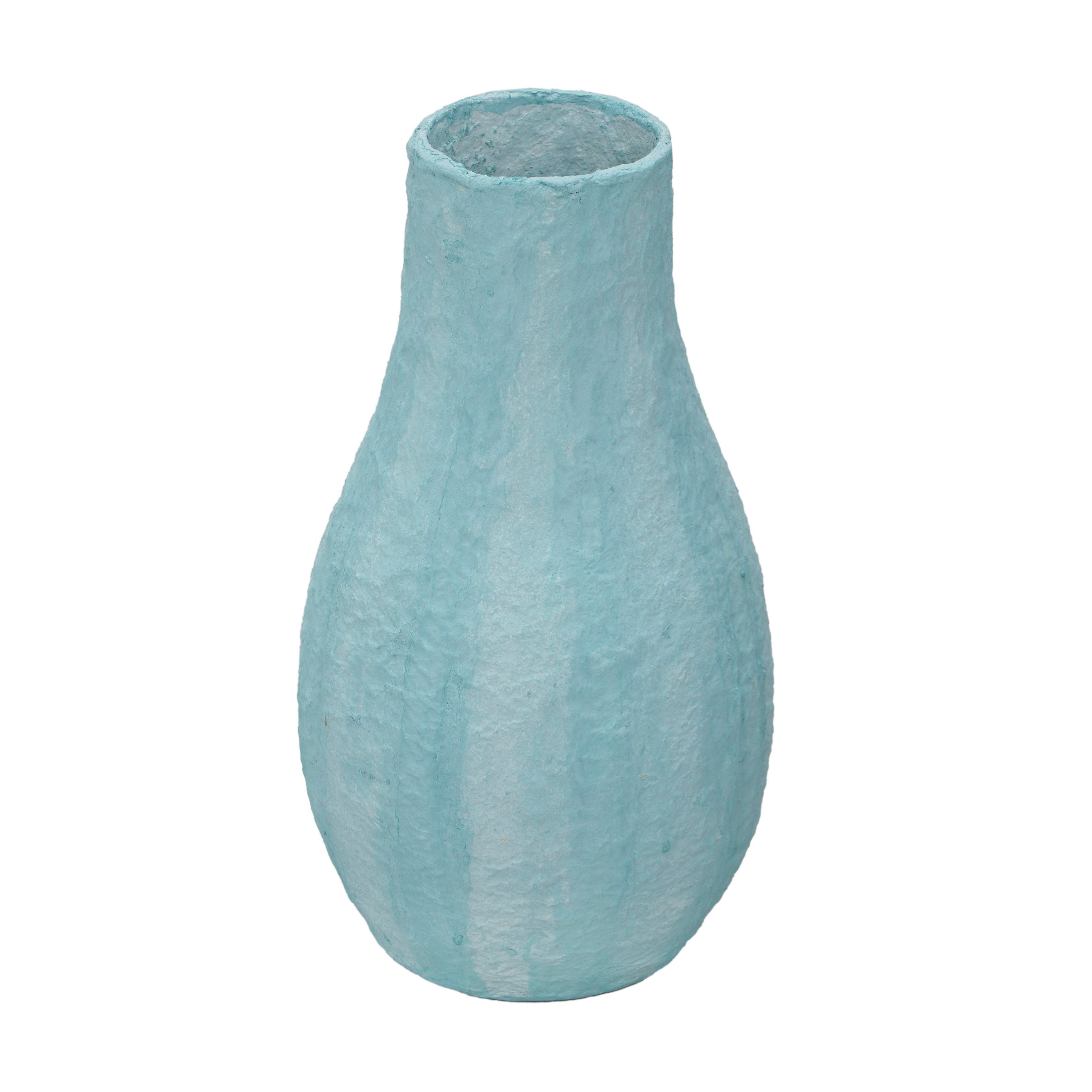 Cotton Mache Cloudy Blue Vase