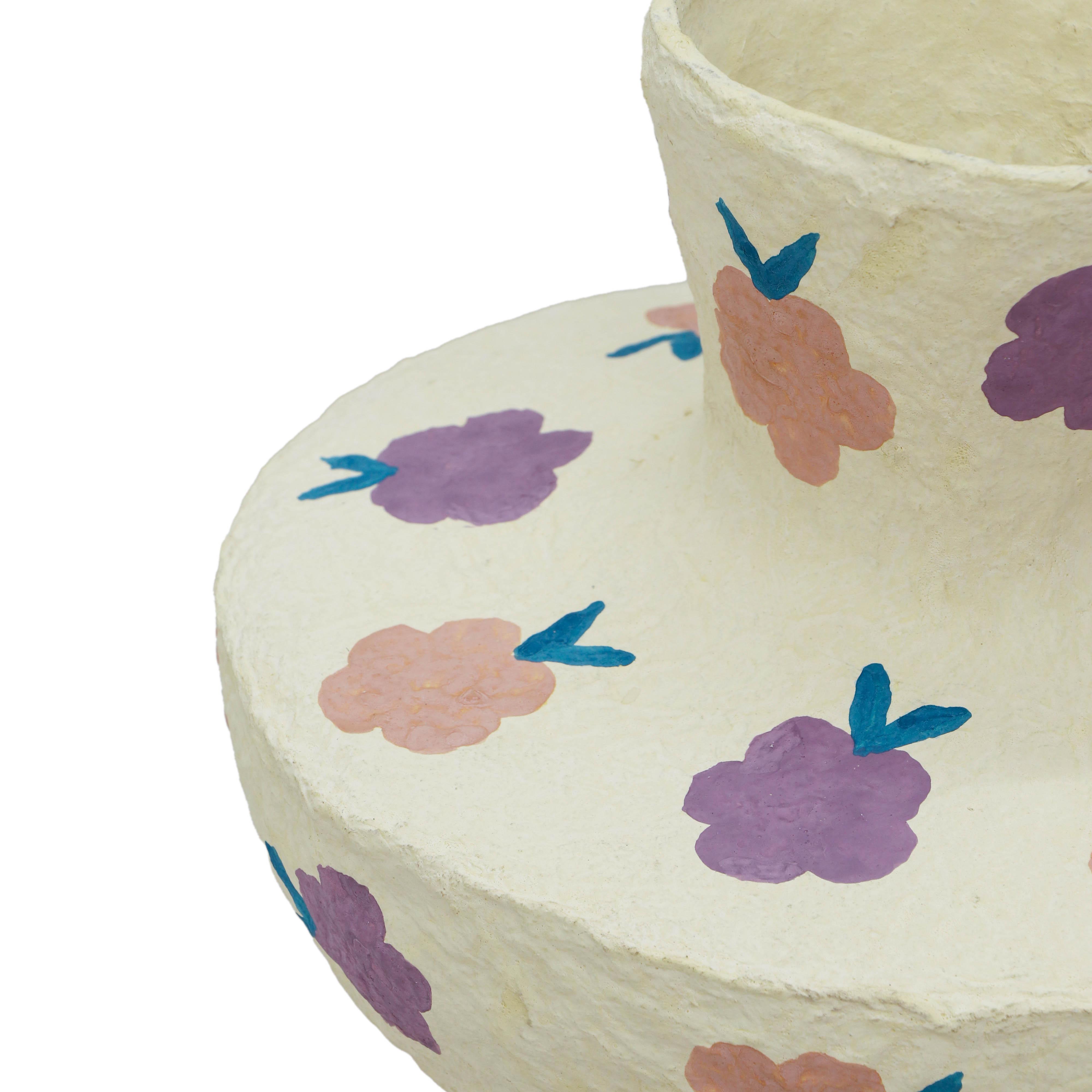 Cotton Mache Spring Blossoms Vase