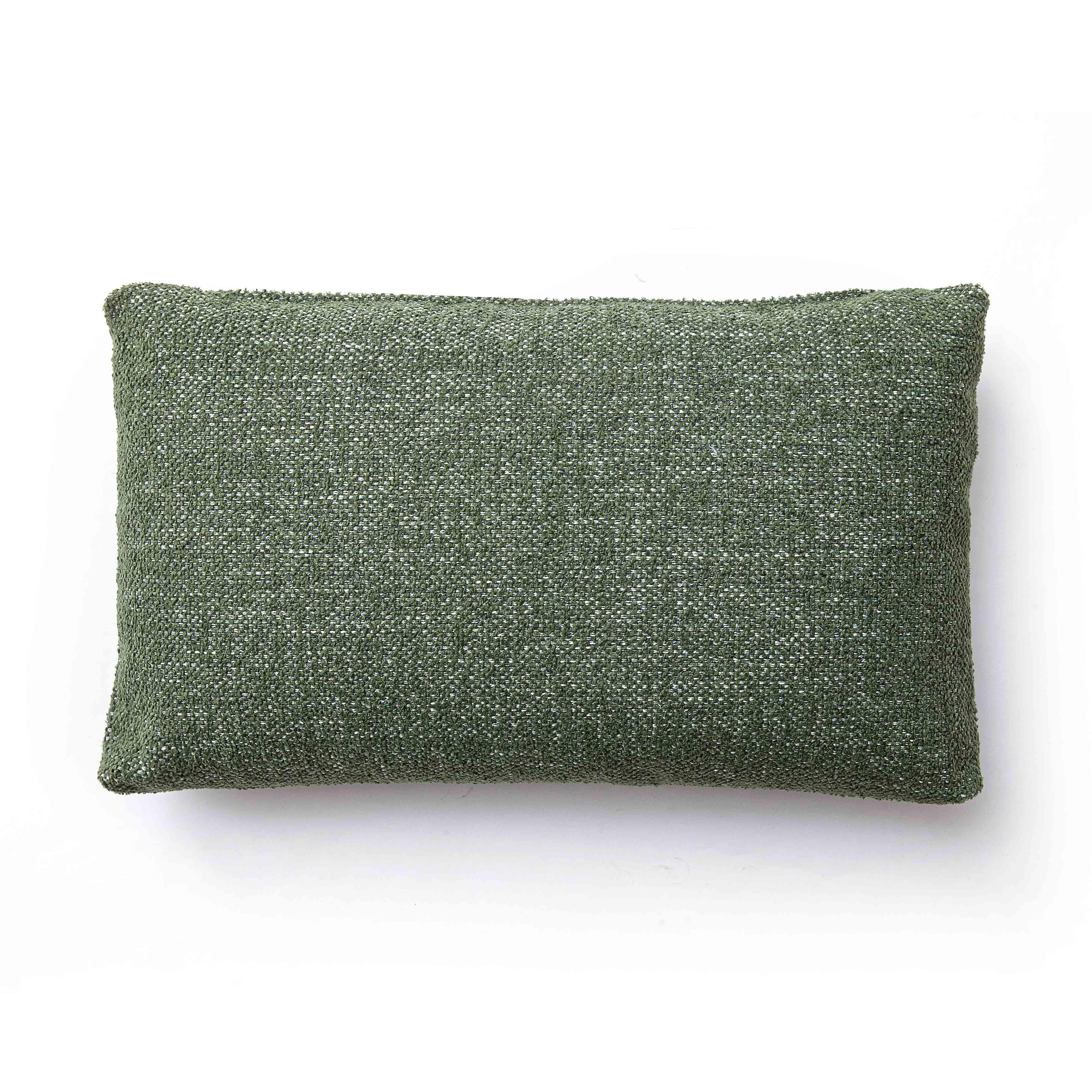 Malolo 20"X12" Green Basketweave Rectangular Vegan-Down Throw Pillow Cover