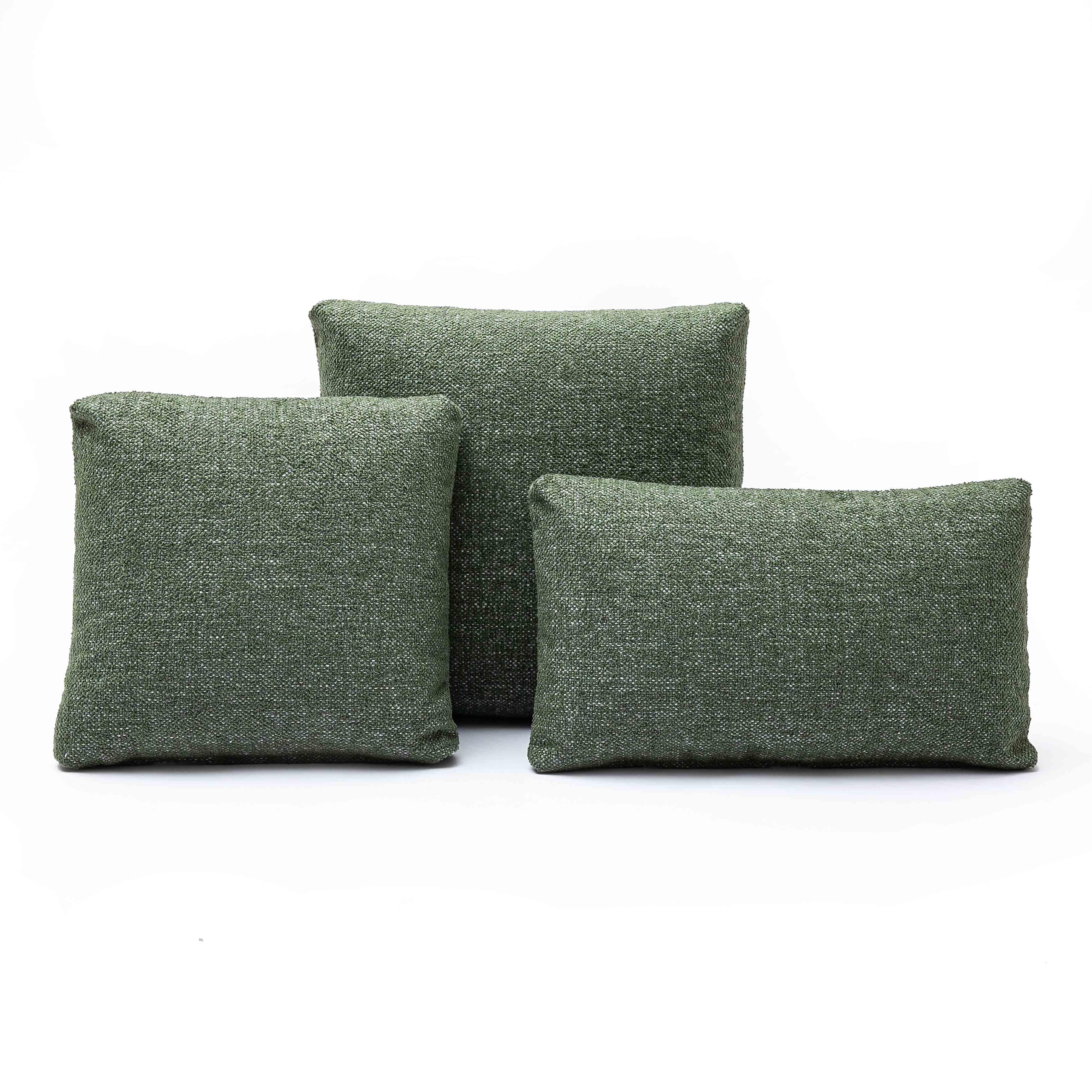 Malolo 20"X12" Green Basketweave Rectangular Vegan-Down Throw Pillow Cover