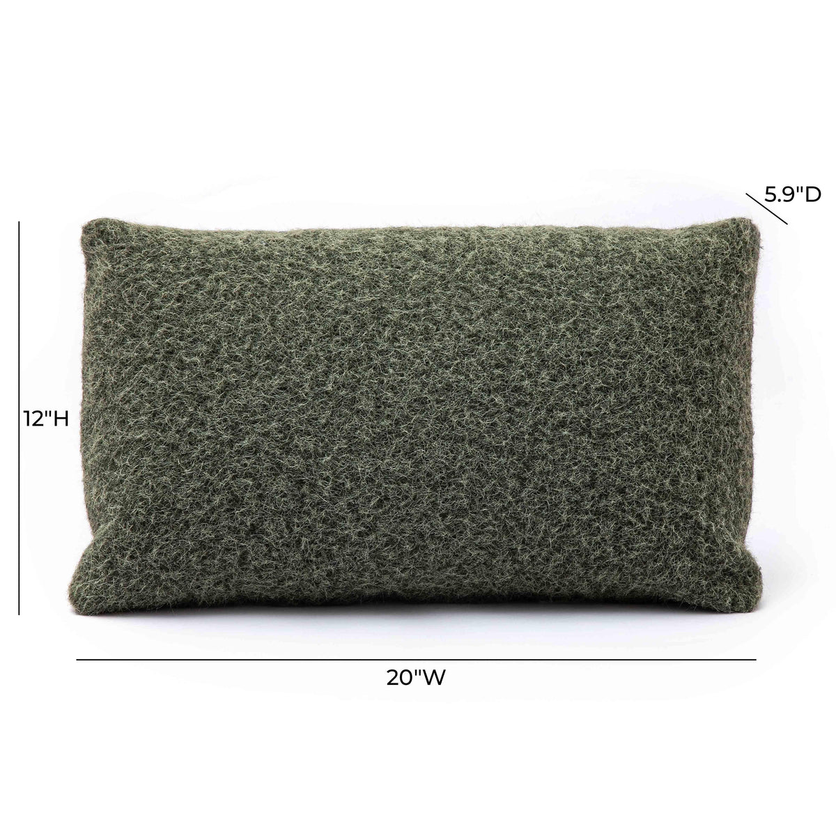 Malolo 20"X12" Long Mohair Rectangular Vegan-Down Throw Pillow Cover by TOV Furniture