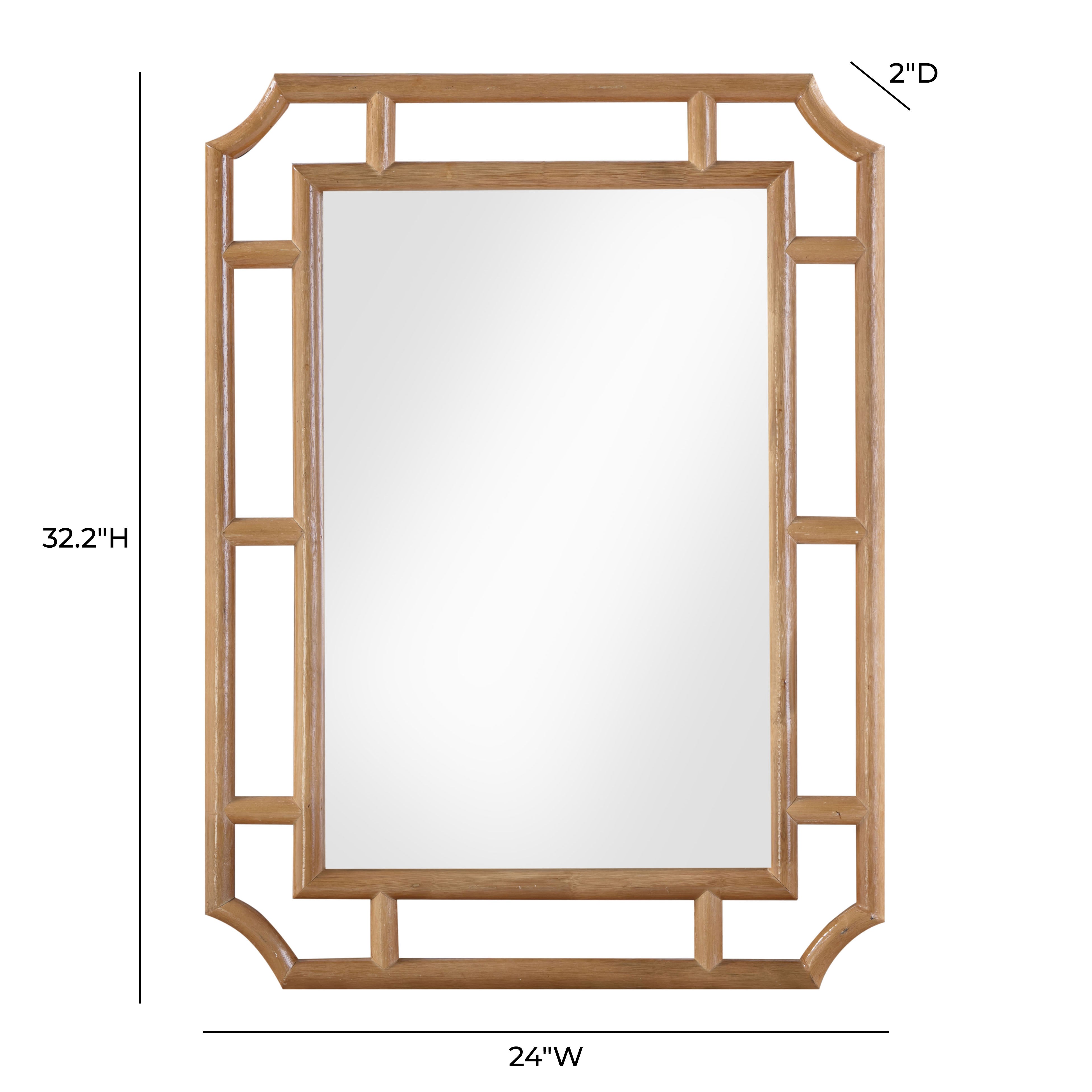 Cienna 24"x32" Natural Rattan Wall Mirror
