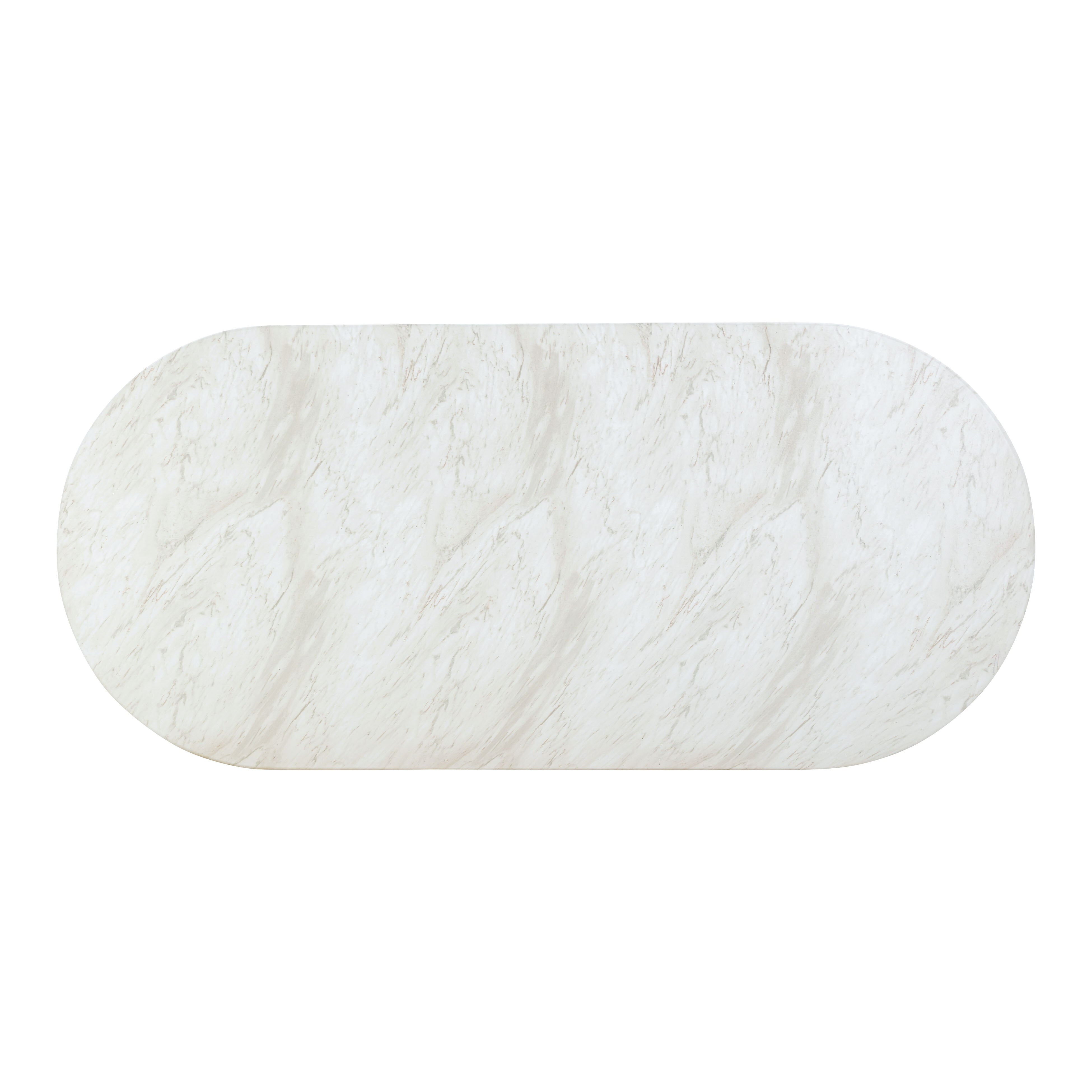 Brut 86" Concrete Patterned Indoor/Outdoor Oval Dining Table