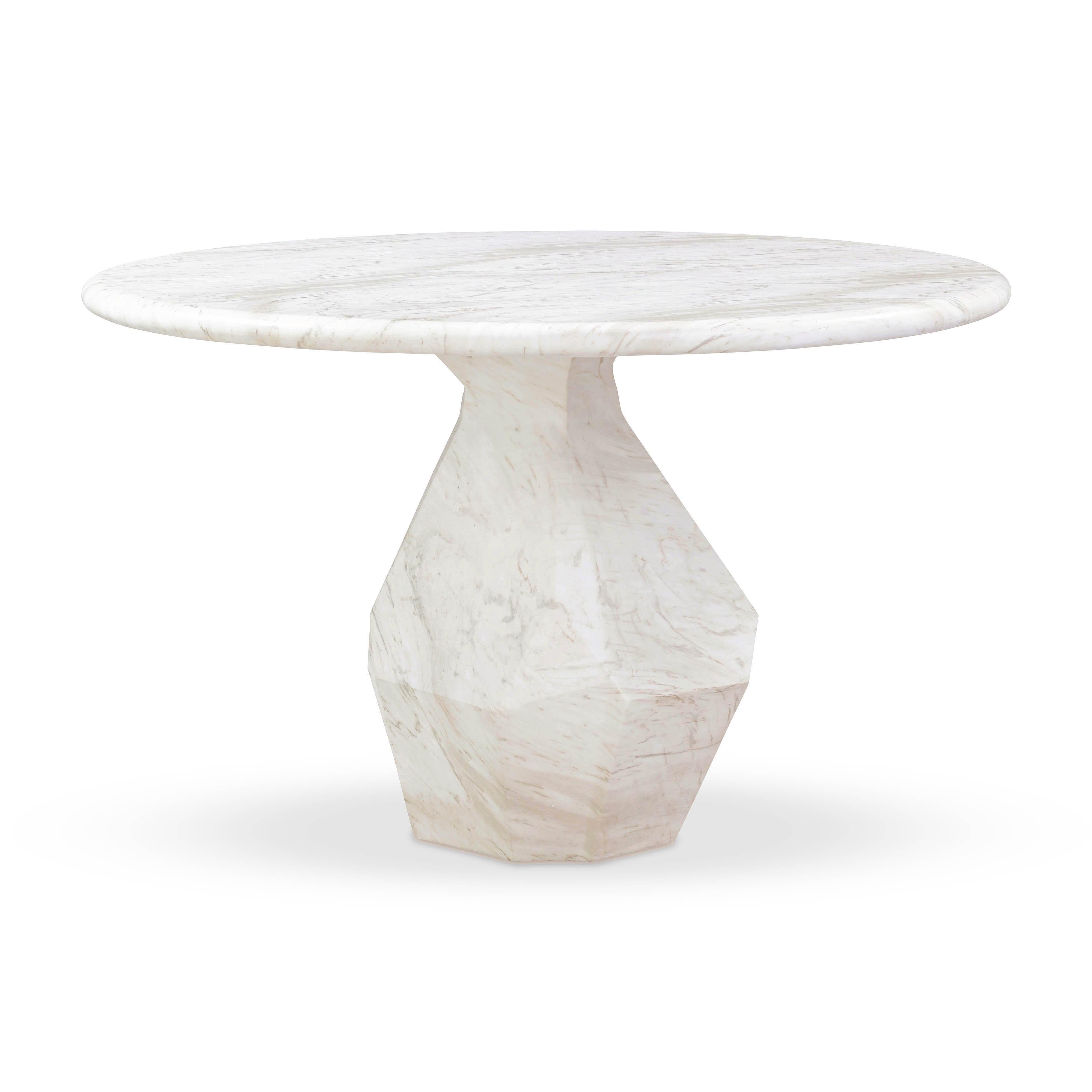 Esme 48" Faux Marble Indoor / Outdoor Round Dining Table