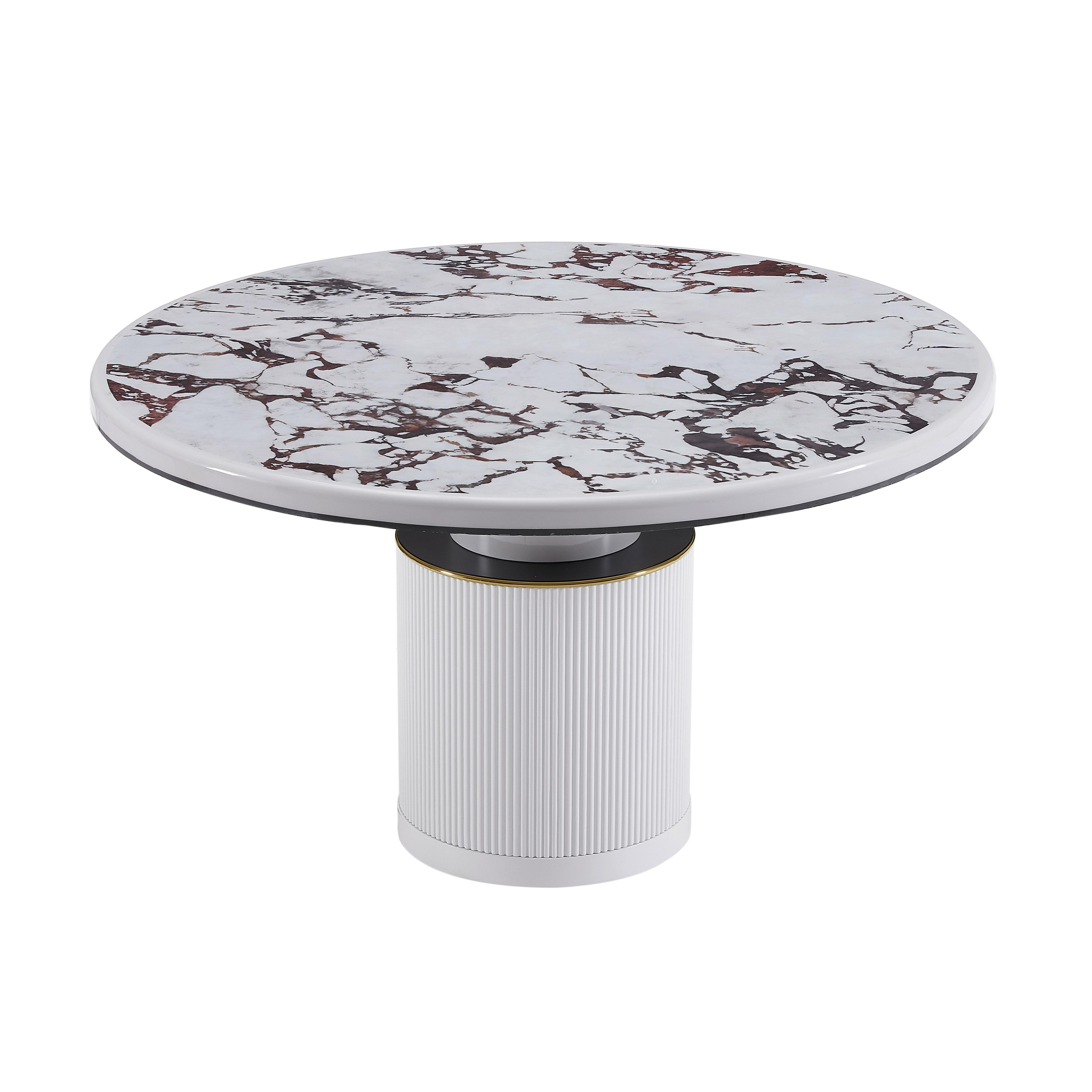 Vanessa White Marble Lacquer 53" Round Dining Table Dining Tables TOV Furniture , Black Friday Sale TOV Furniture Furniture Sale, Old Bones Co, Mid Century Furniture Sale, Four Hands Furniture, Black Friday Sale Vanessa White Marble Lacquer 53" Round Dining Table,Gus Sale, Perigold Vanessa White Marble Lacquer 53" Round Dining Table Dining Tables Black Friday Sale , Perigold Sale Vanessa White Marble Lacquer 53" Round Dining Table,Vanessa White Marble Lacquer 53" Round Dining Table Lulu and Georgia, Burke D