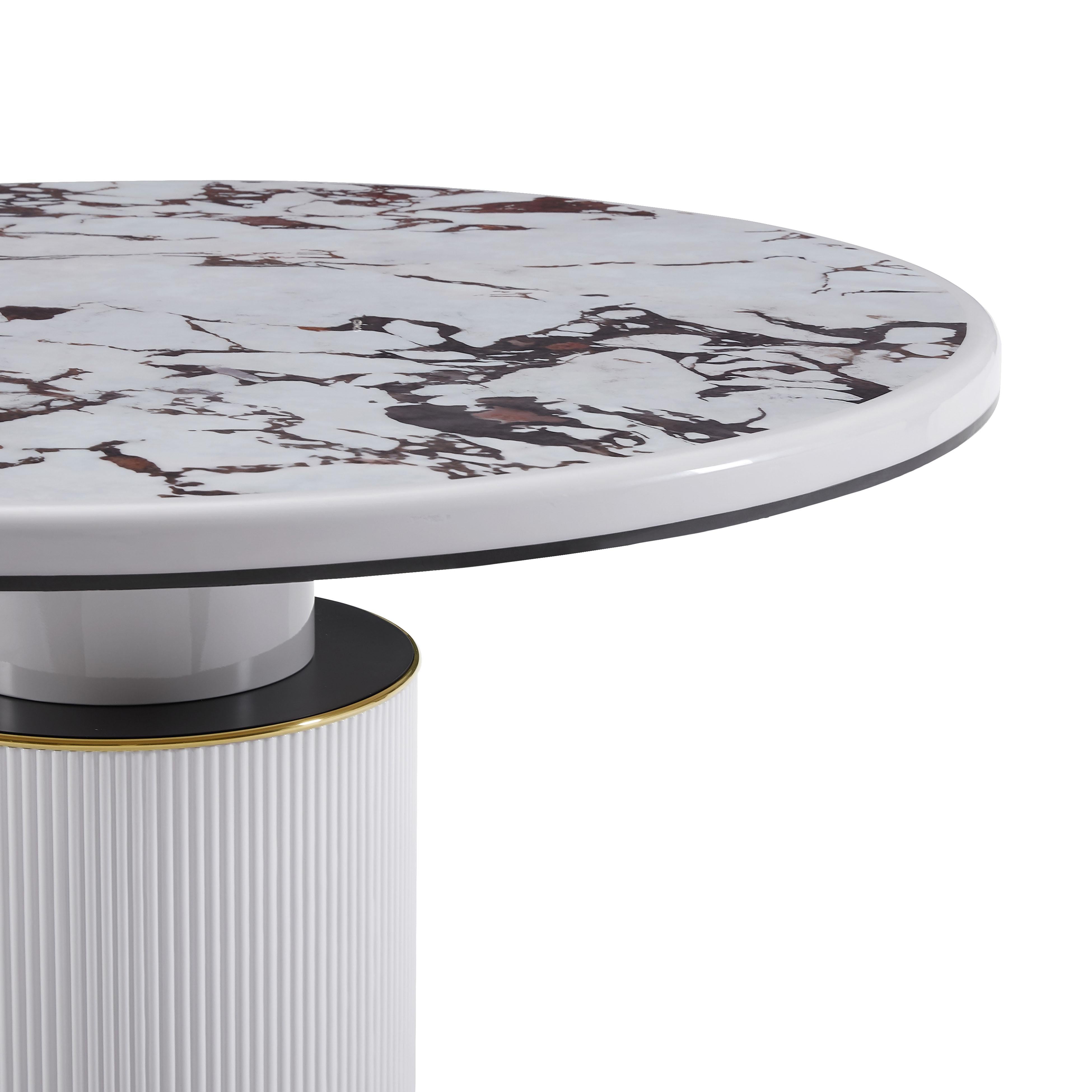 Vanessa White Marble Lacquer 53" Round Dining Table Dining Tables TOV Furniture , Black Friday Sale TOV Furniture Furniture Sale, Old Bones Co, Mid Century Furniture Sale, Four Hands Furniture, Black Friday Sale Vanessa White Marble Lacquer 53" Round Dining Table,Gus Sale, Perigold Vanessa White Marble Lacquer 53" Round Dining Table Dining Tables Black Friday Sale , Perigold Sale Vanessa White Marble Lacquer 53" Round Dining Table,Vanessa White Marble Lacquer 53" Round Dining Table Lulu and Georgia, Burke D