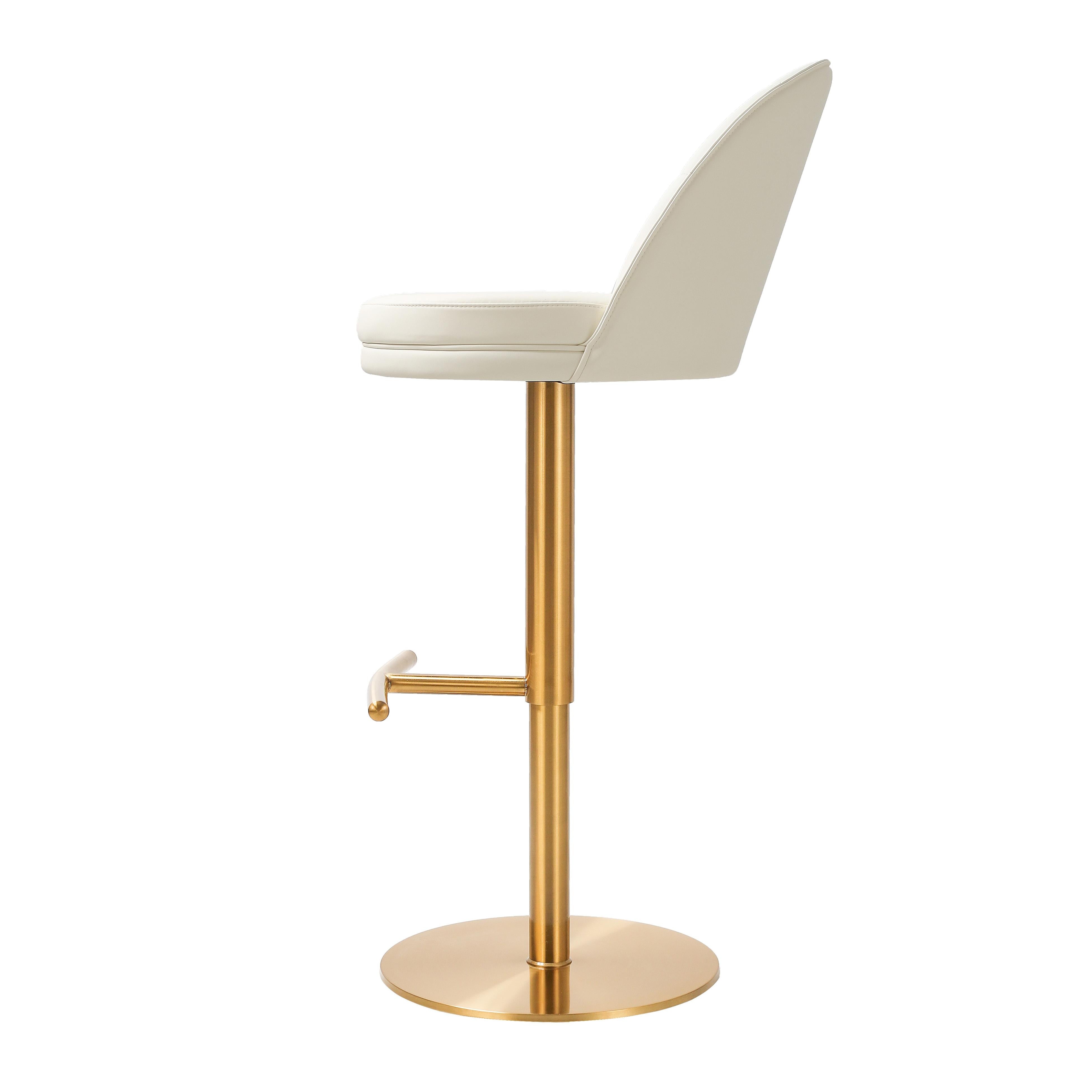Venus Cream Performance Vegan Leather and Gold Adjustable Swivel Stool Bar & Counter Stools TOV Furniture , Black Friday Sale TOV Furniture Furniture Sale, Old Bones Co, Mid Century Furniture Sale, Four Hands Furniture, Black Friday Sale Venus Cream Performance Vegan Leather and Gold Adjustable Swivel Stool,Gus Sale, Perigold Venus Cream Performance Vegan Leather and Gold Adjustable Swivel Stool Bar & Counter Stools Black Friday Sale , Perigold Sale Venus Cream Performance Vegan Leather and Gold Adjustable 
