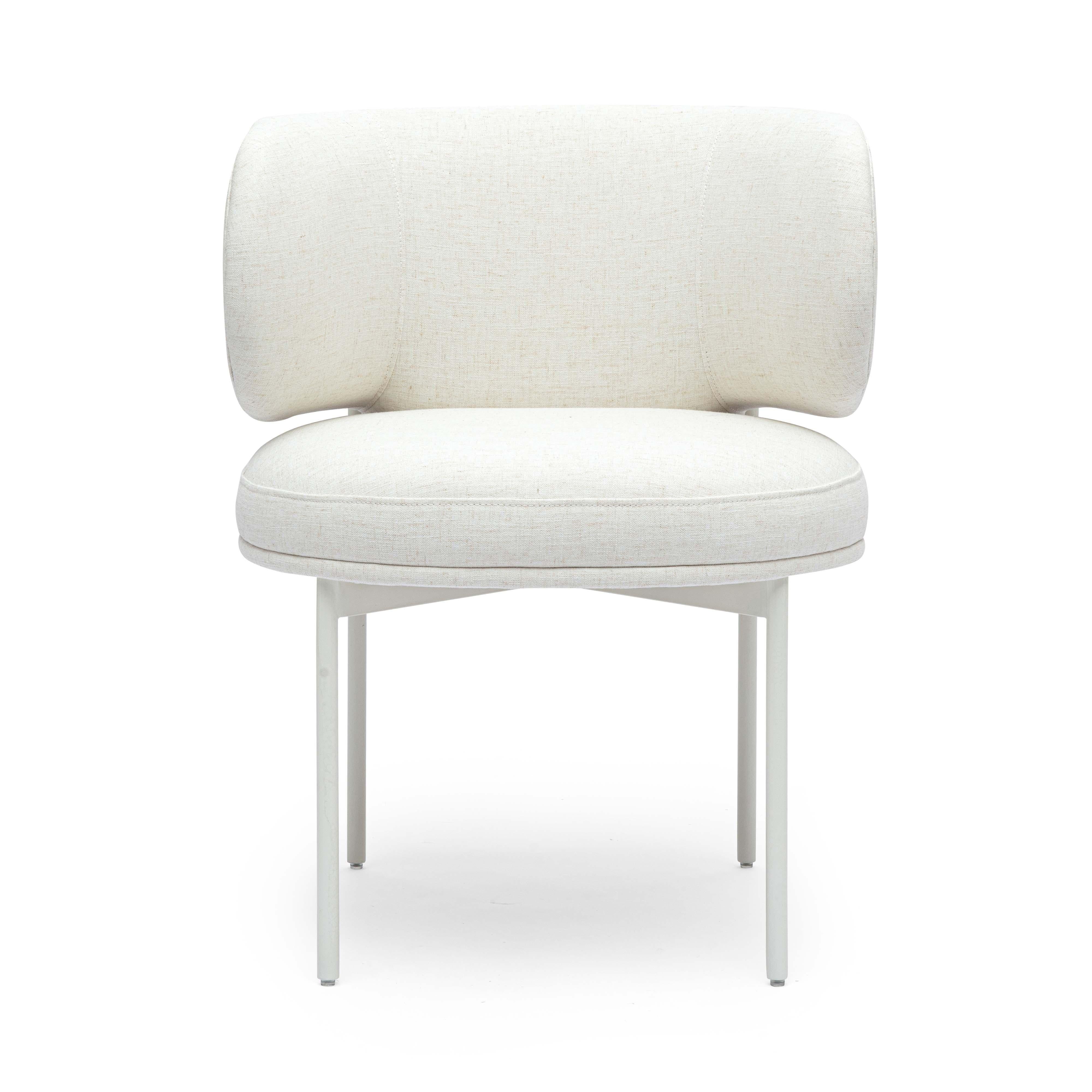 Maureen Cream Performance Upcycled Linen Dining Chair