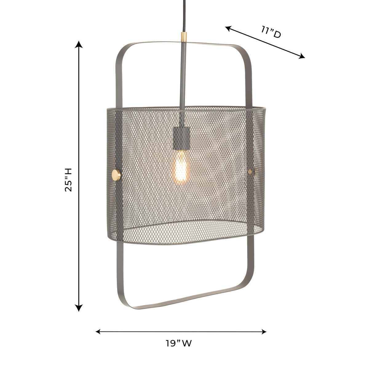 Klaus Large Grey Metal Pendant Lamp