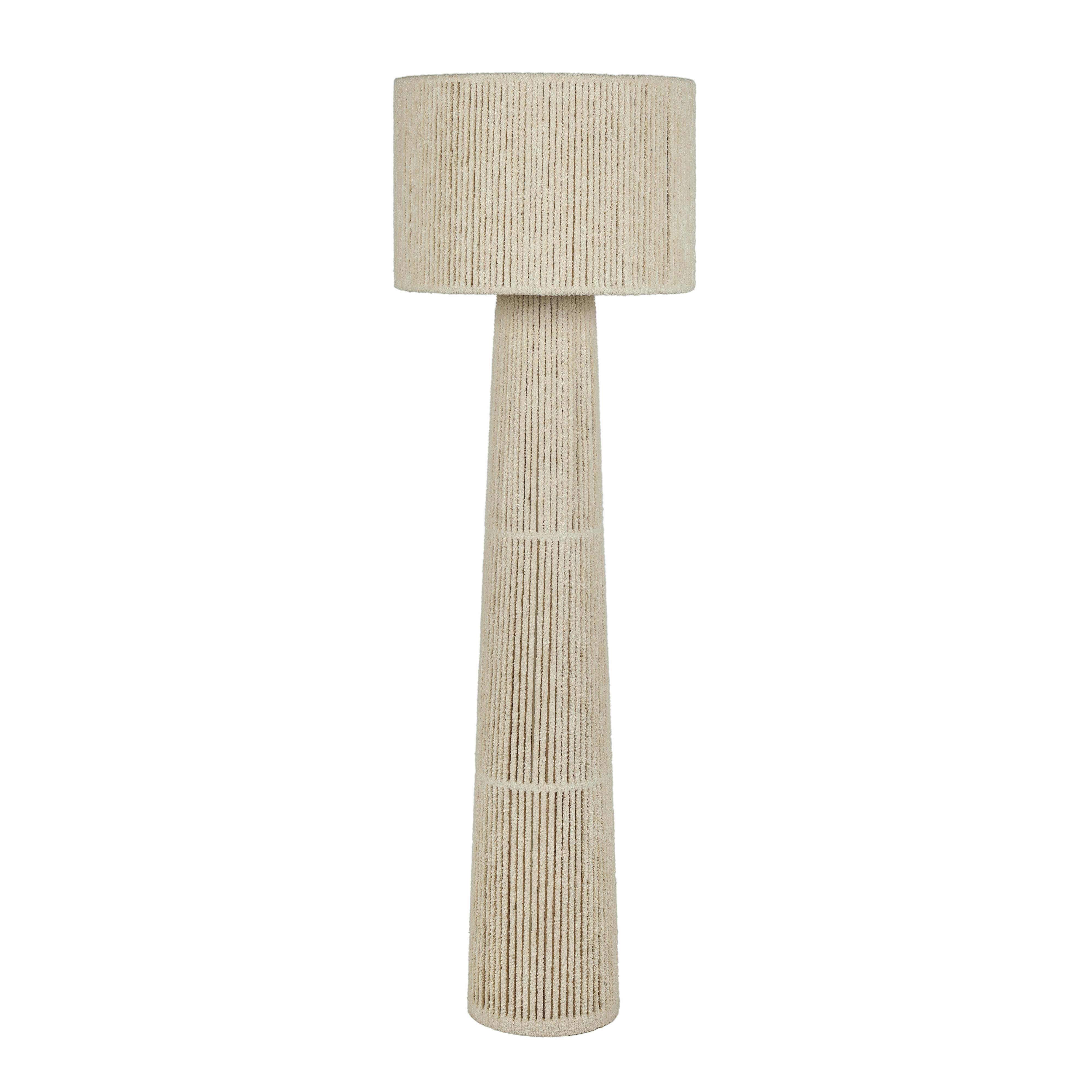 Tapered Natural Chenille Fiber Floor Lamp