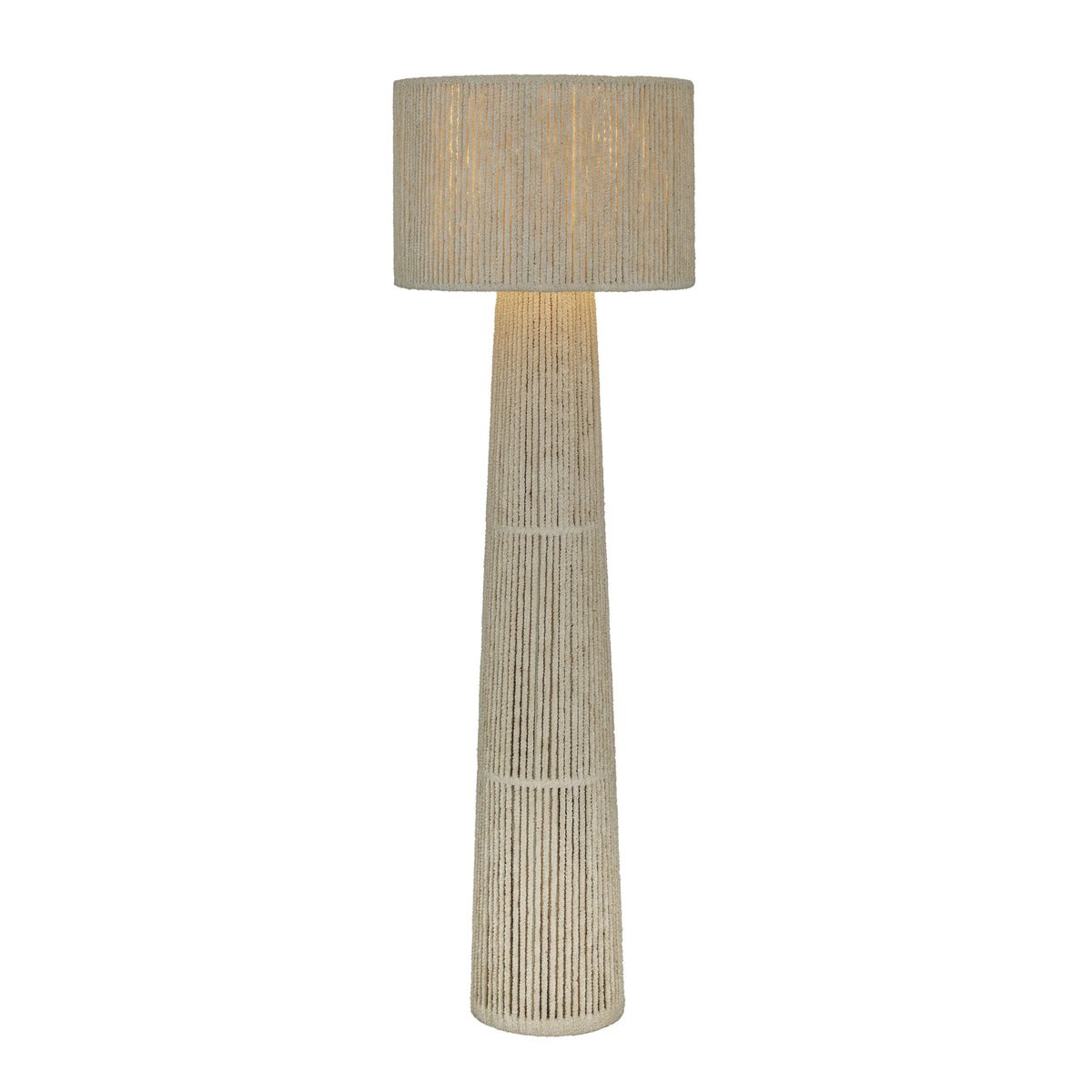 Tapered Natural Chenille Fiber Floor Lamp