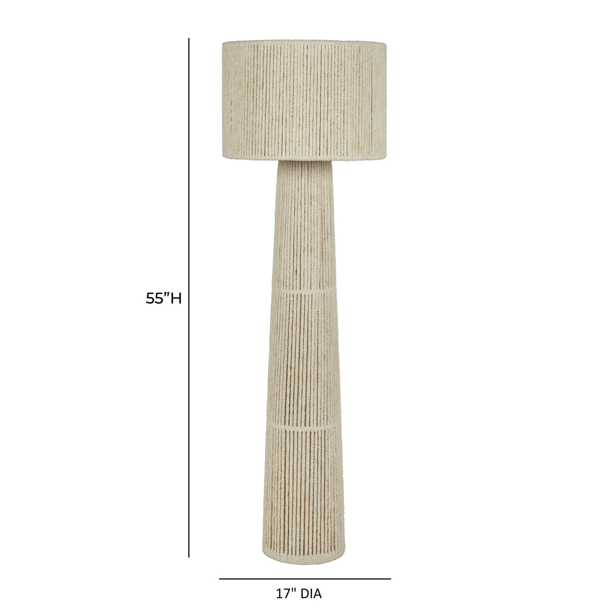 Tapered Natural Chenille Fiber Floor Lamp
