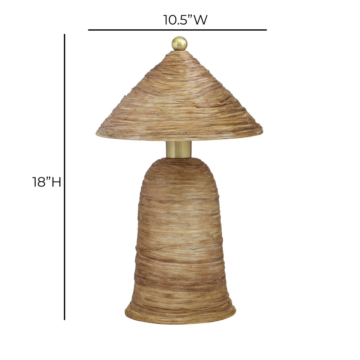 Coco Natural Coconut Fiber Pointed Table Lamp by TOV Furniture