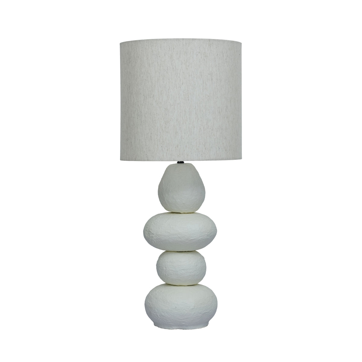 Pebble Cream Papier Mache Table Lamp