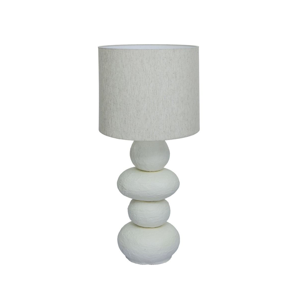Pebble Cream Papier Mache Table Lamp