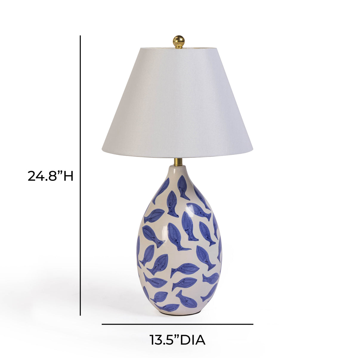 Sardine White Lamp Blue Ceramic Table Lamp