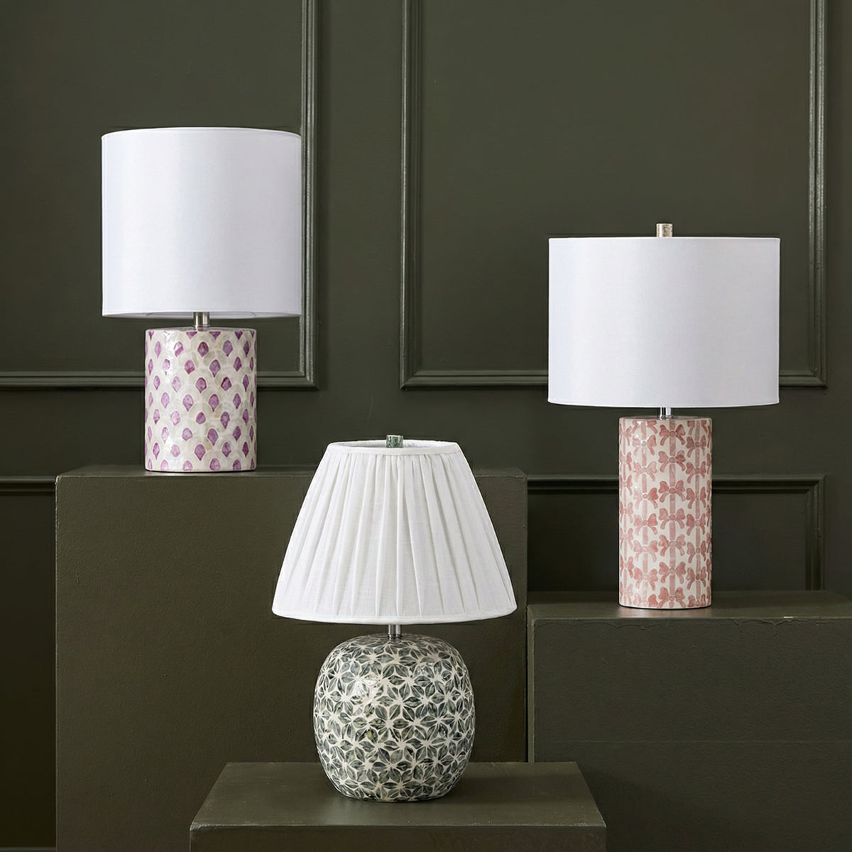 Yaya Green Capiz Shell Table Lamp