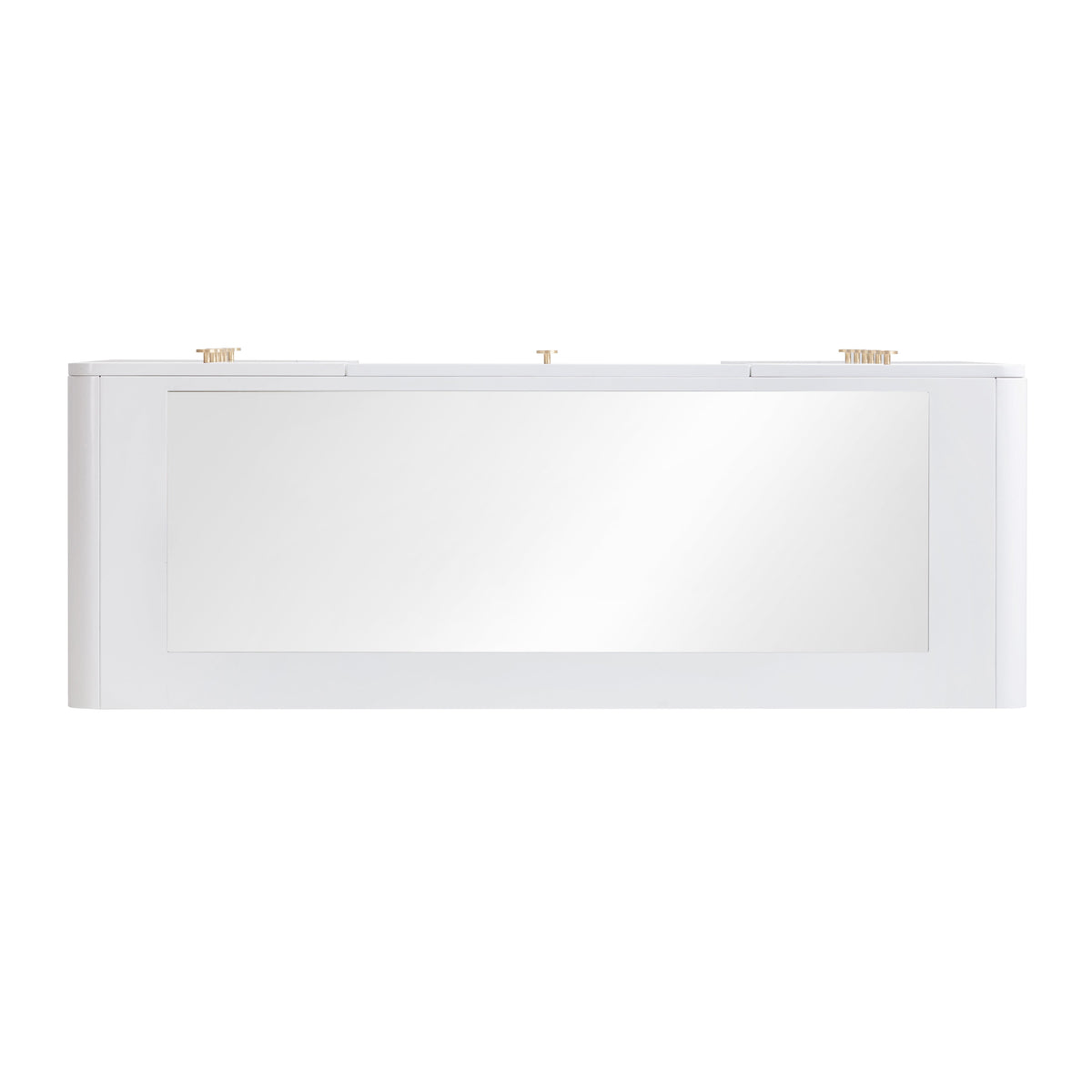 Hollywood White Desk with LED Panel Vanity Mirror