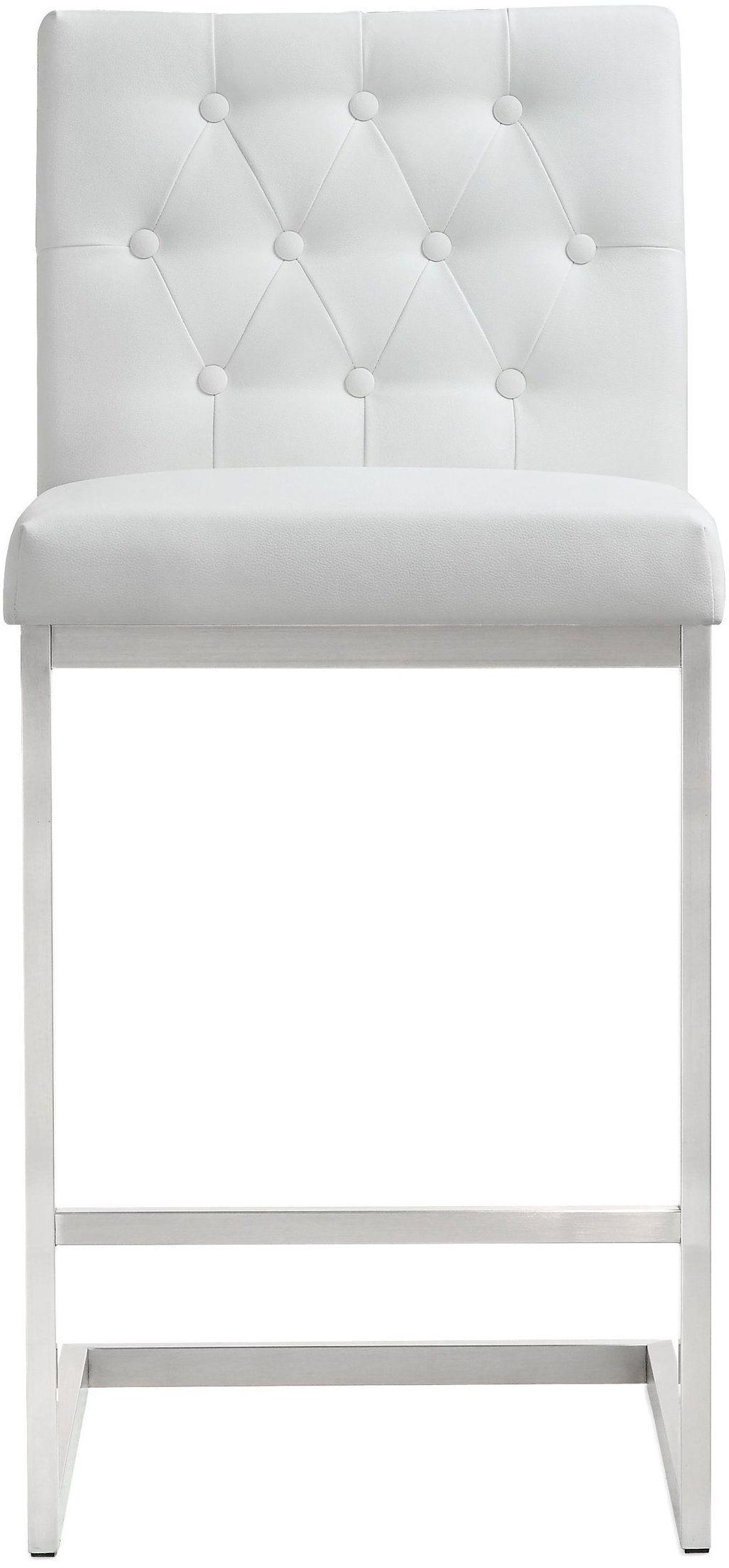 Helsinki White Leather and Stainless Steel Counter Stool - Set of 2 Bar & Counter Stools TOV Furniture , Black Friday Sale TOV Furniture Furniture Sale, Old Bones Co, Mid Century Furniture Sale, Four Hands Furniture, Black Friday Sale Helsinki White Leather and Stainless Steel Counter Stool - Set of 2,Gus Sale, Perigold Helsinki White Leather and Stainless Steel Counter Stool - Set of 2 Bar & Counter Stools Black Friday Sale , Perigold Sale Helsinki White Leather and Stainless Steel Counter Stool - Set of 2