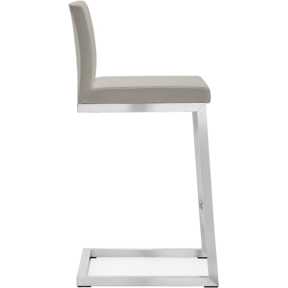 Parma Performance Vegan Leather and Stainless Steel Counter Stool - Set of 2