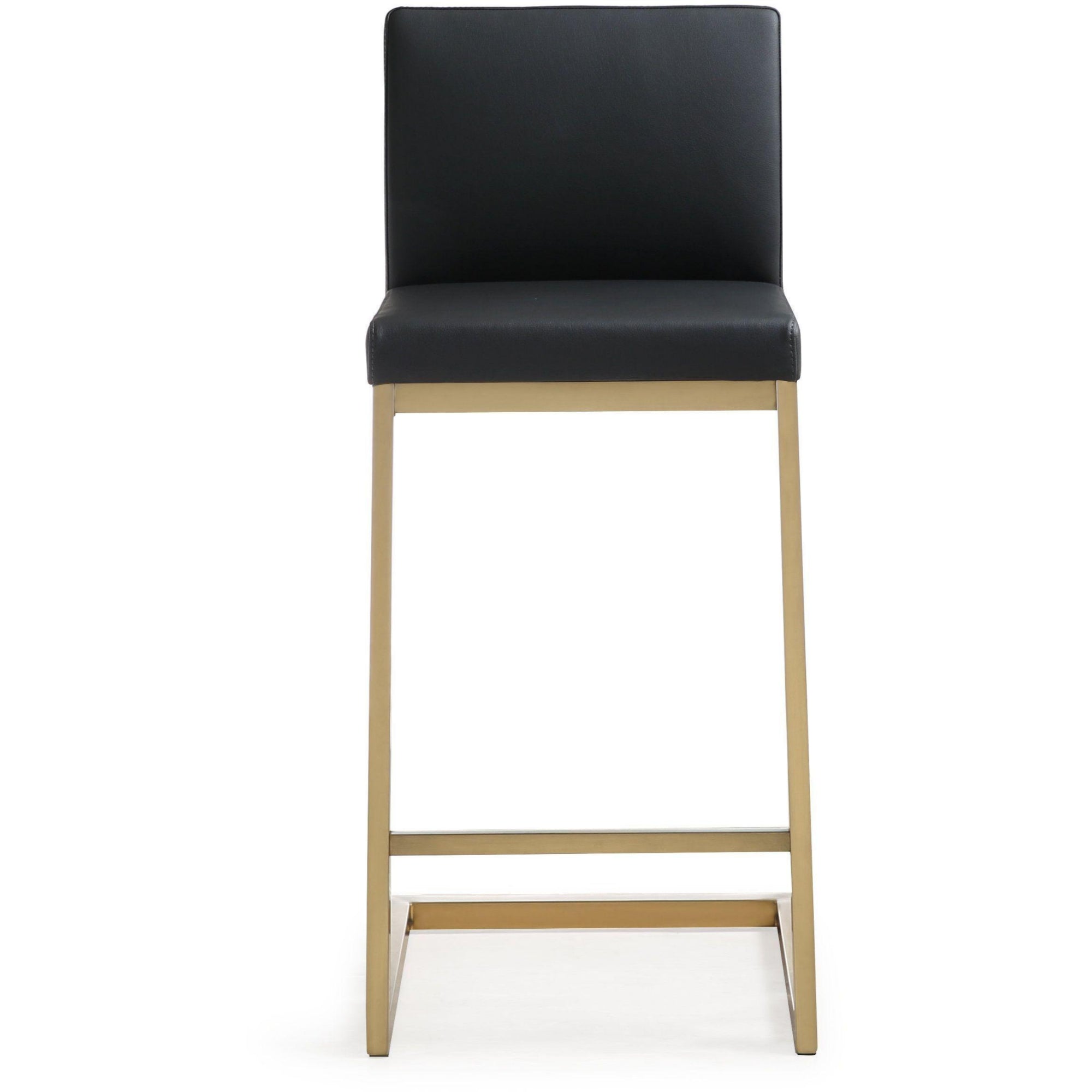 Parma Performance Vegan Leather and Gold Steel Counter Stool - Set of 2