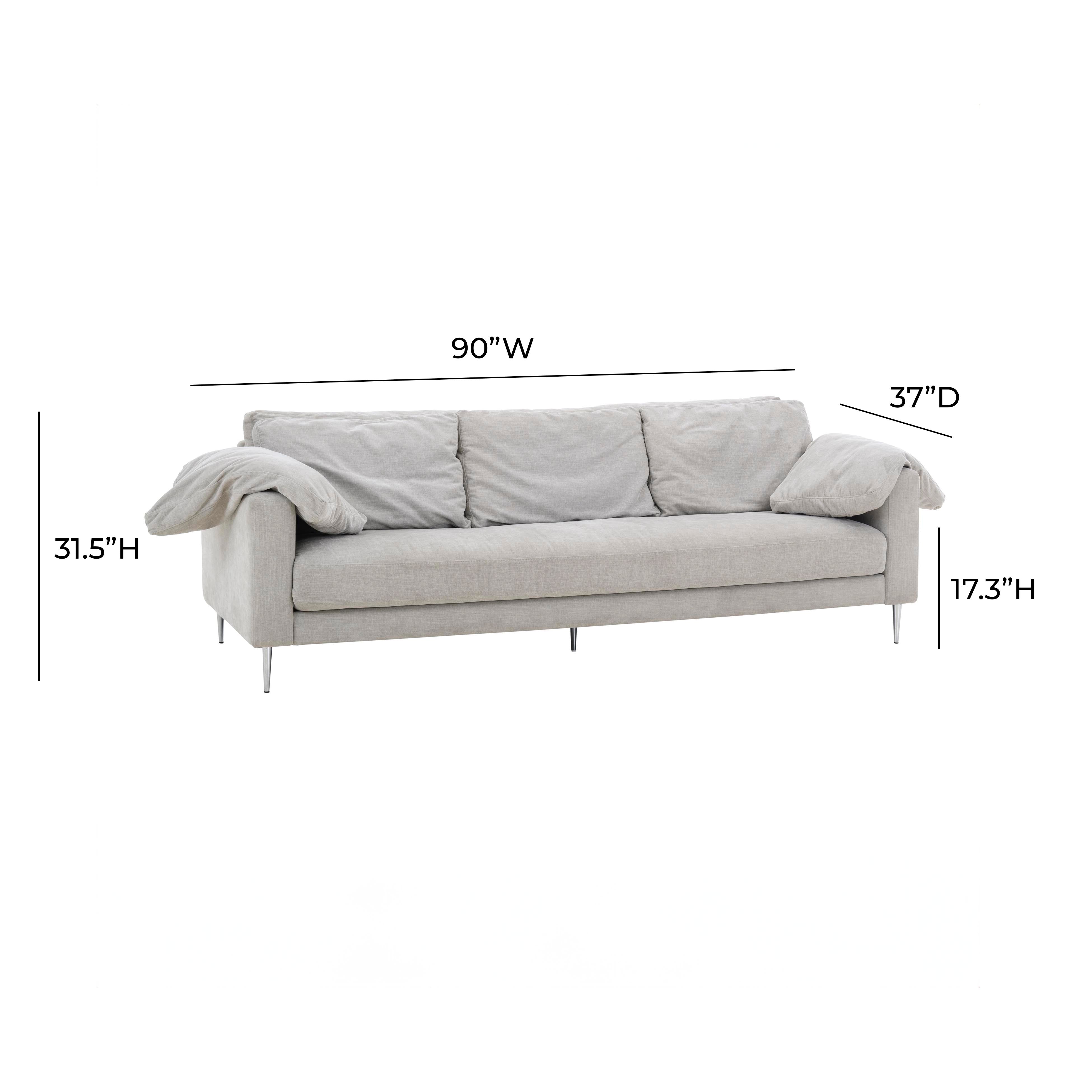 Vari 90" Textured Performance Velvet Lounge Sofa
