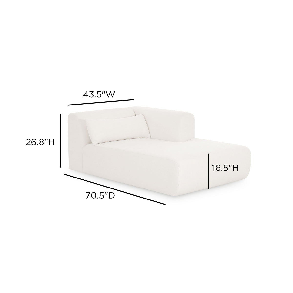 Tarra Cream Performance Chenille Modular Chaise