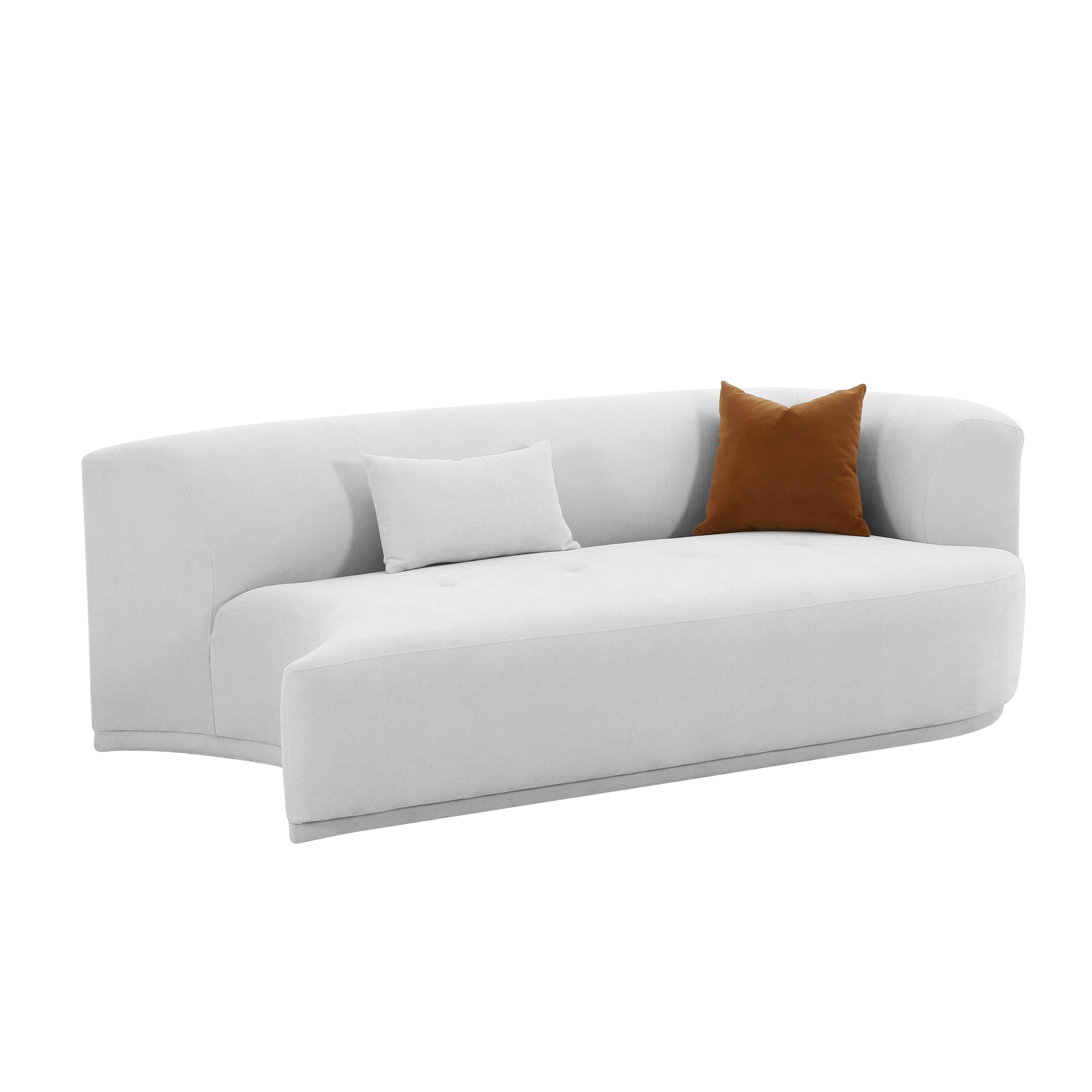 Fickle 82.5" Grey Performance Velvet Modular Loveseat