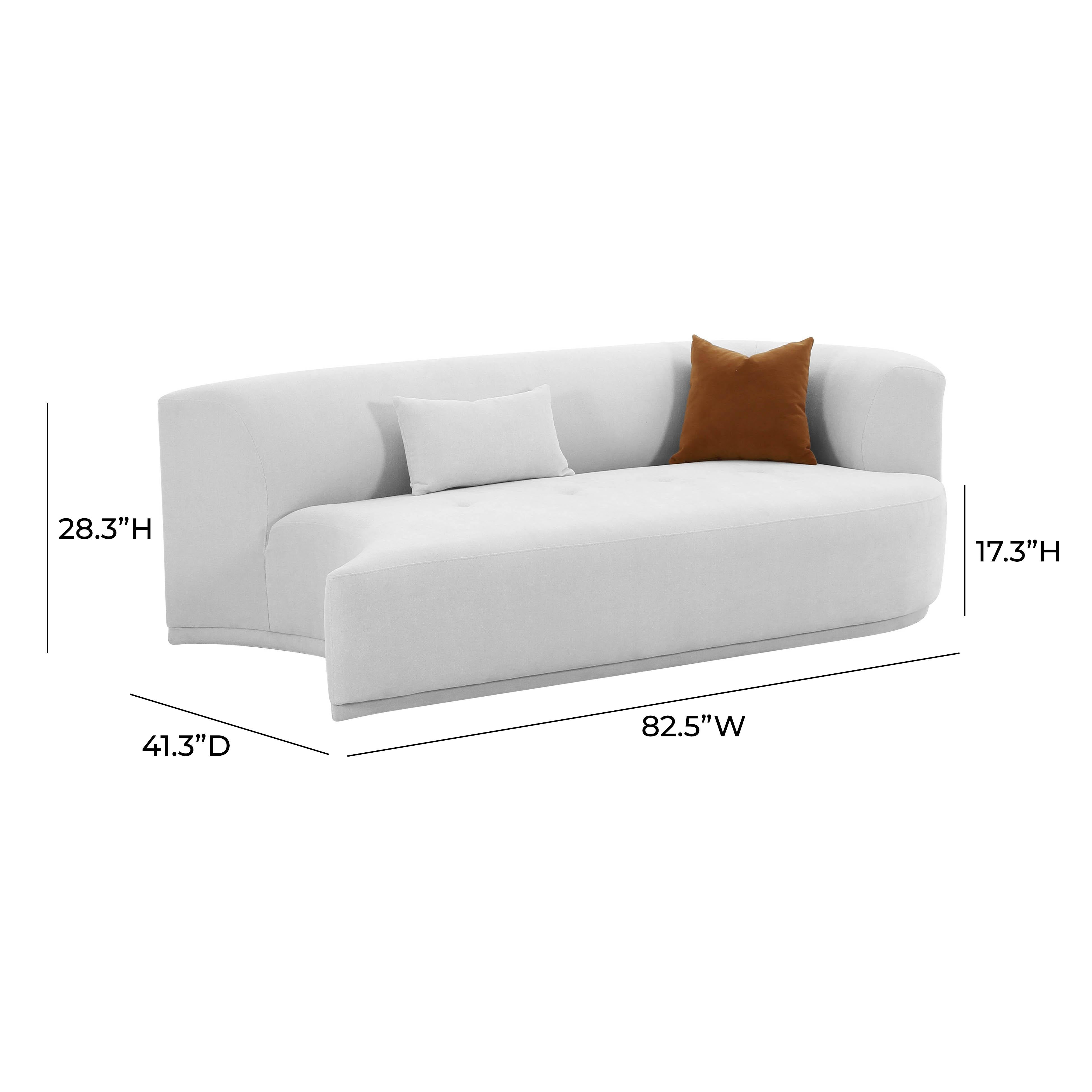 Fickle 82.5" Grey Performance Velvet Modular Loveseat