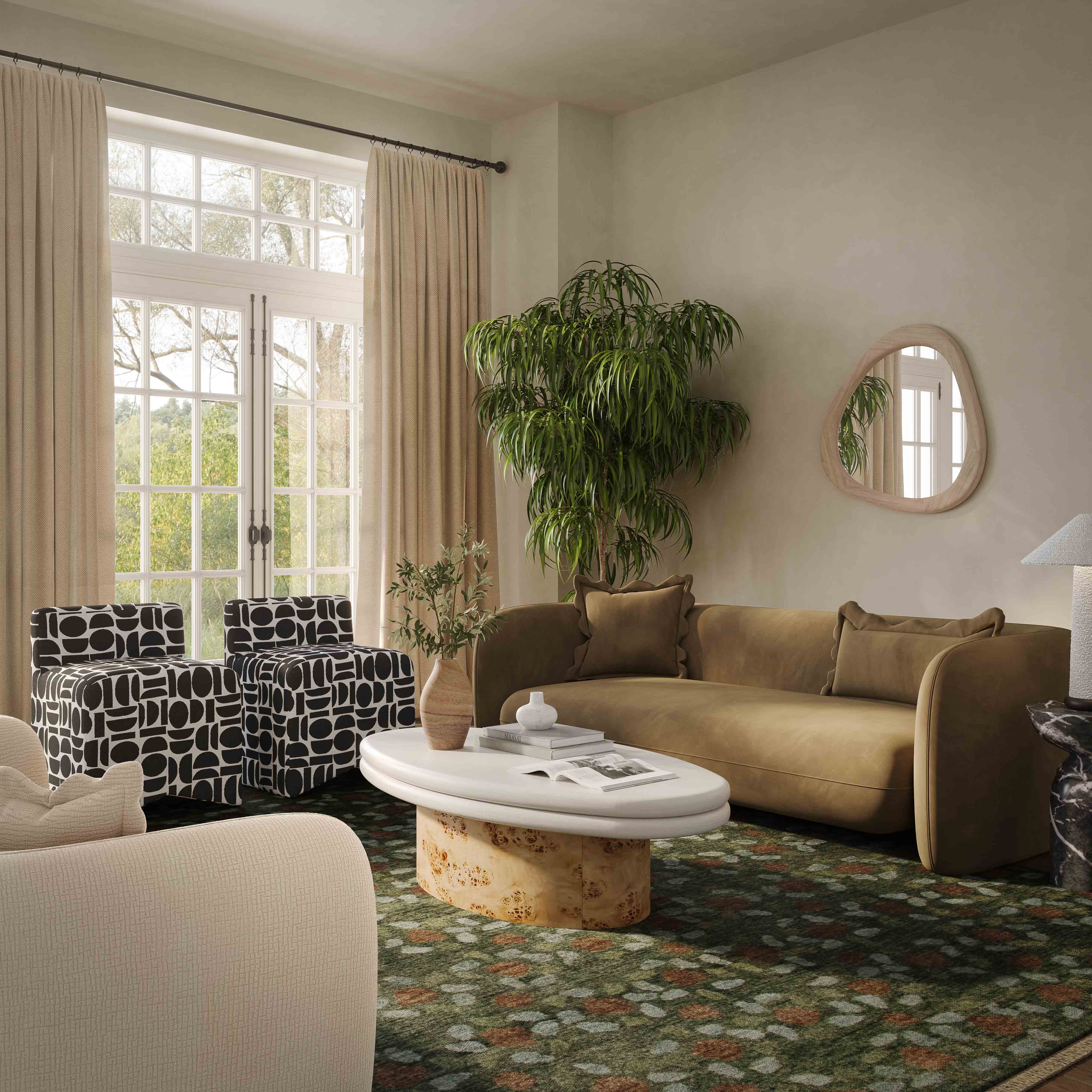 Lou 91" Performance Velvet Sofa