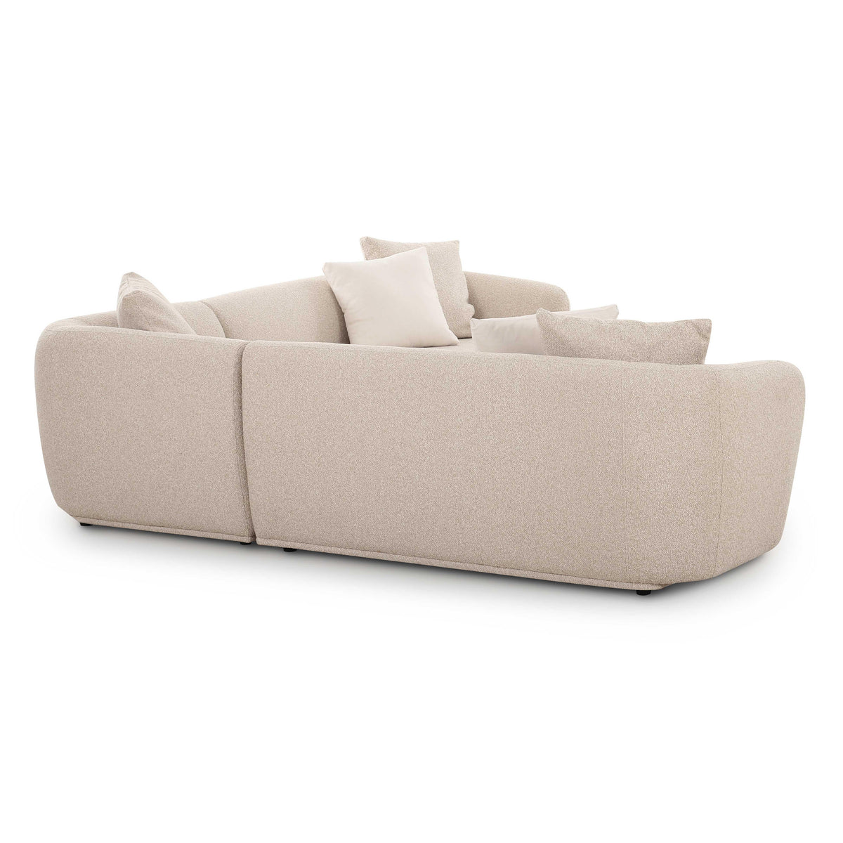 Sylvie 3-Piece Cream Performance Boucle L-Shaped Sectional