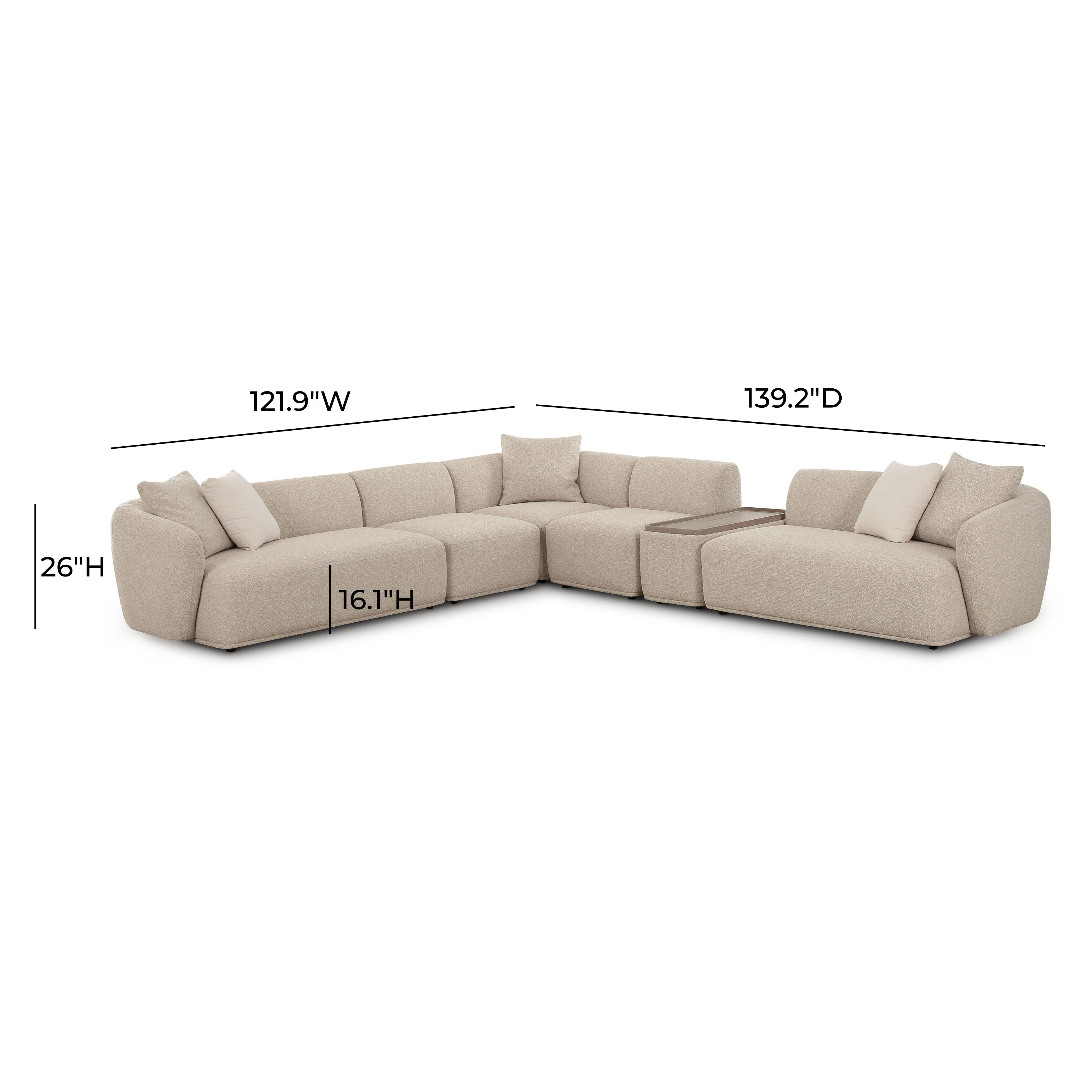 Sylvie 6-Piece Cream Performance Boucle Large Sectional