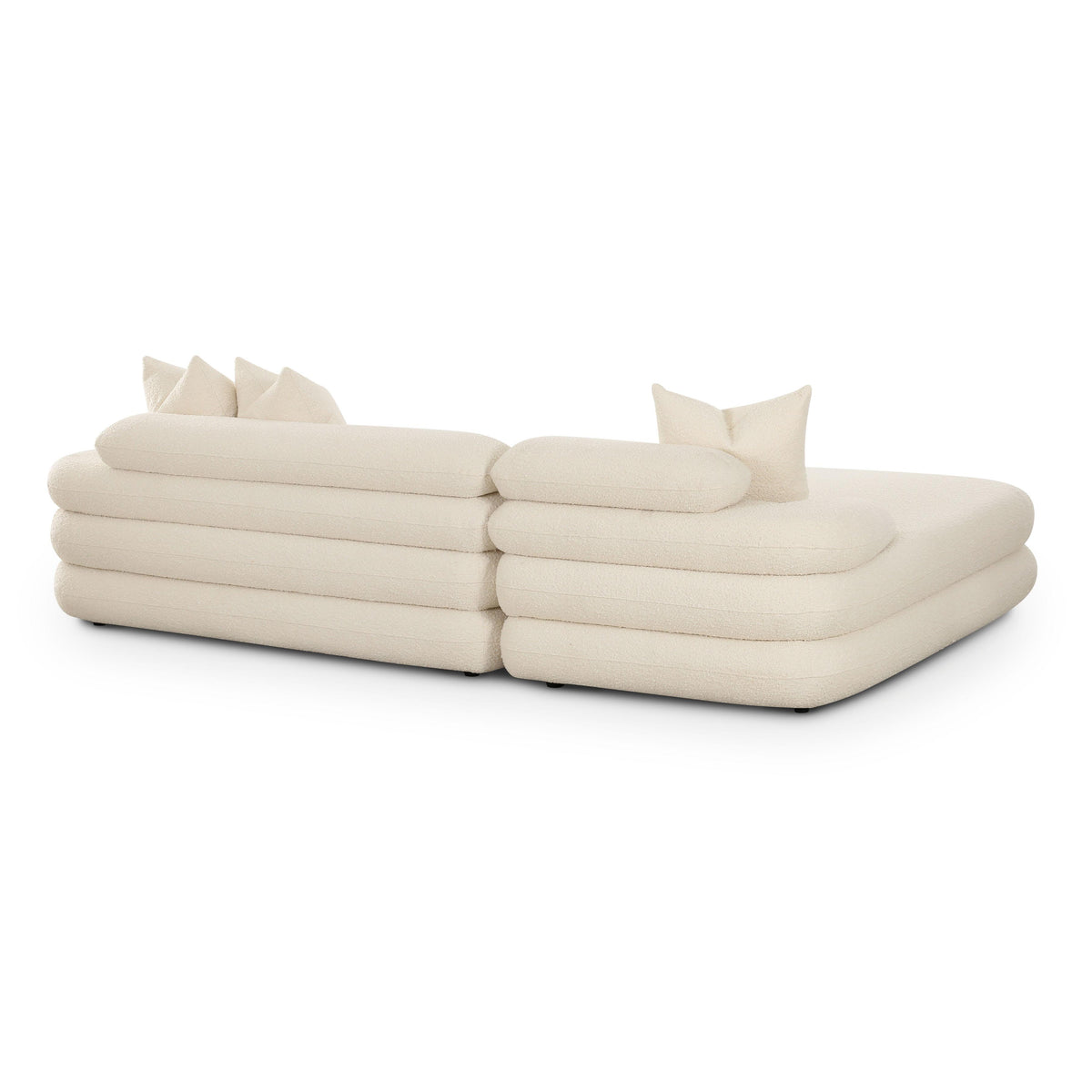 Lulu 2-Piece Cream Performance Boucle L-Shaped Sectional