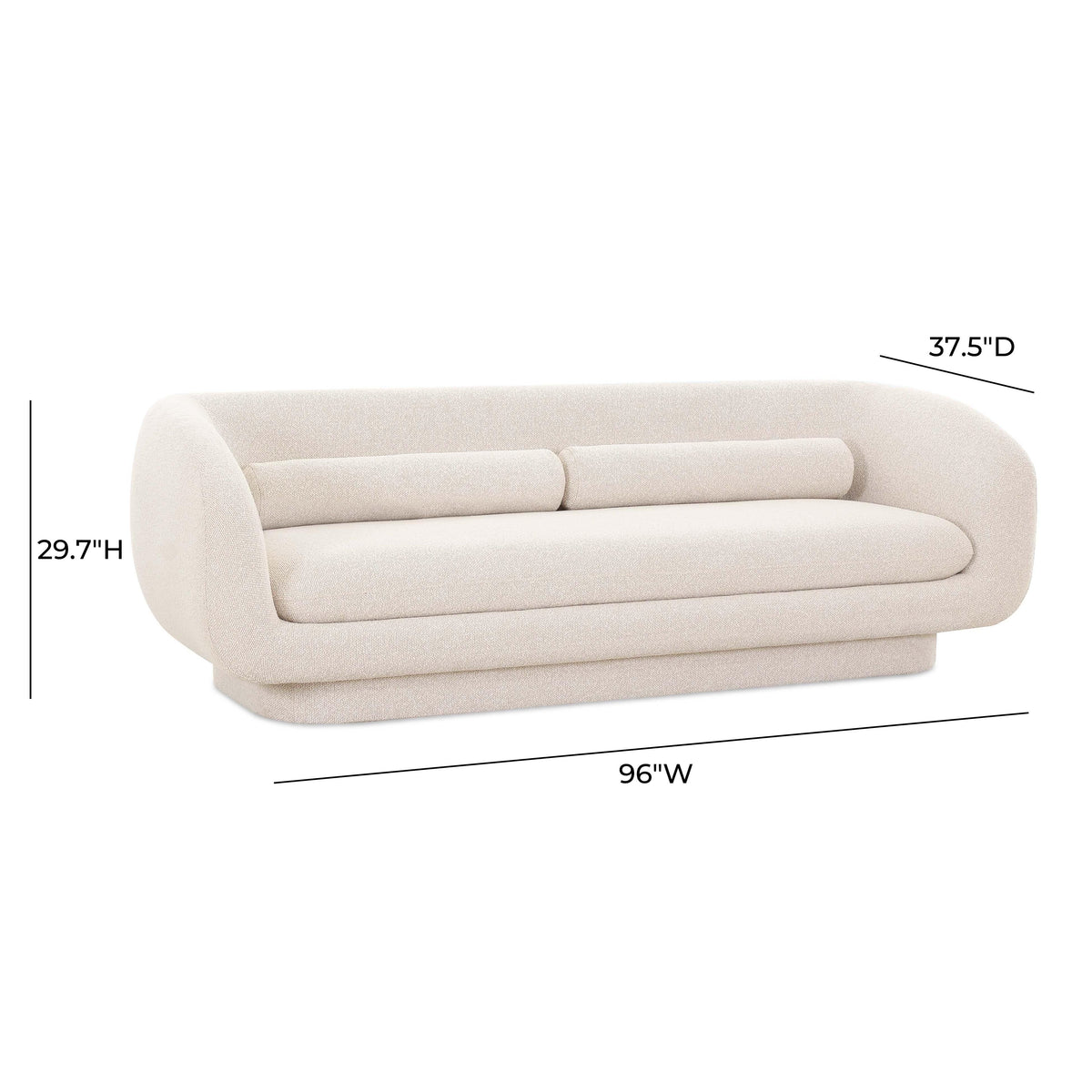 Simone 96" Cream Performance Boucle Sofa