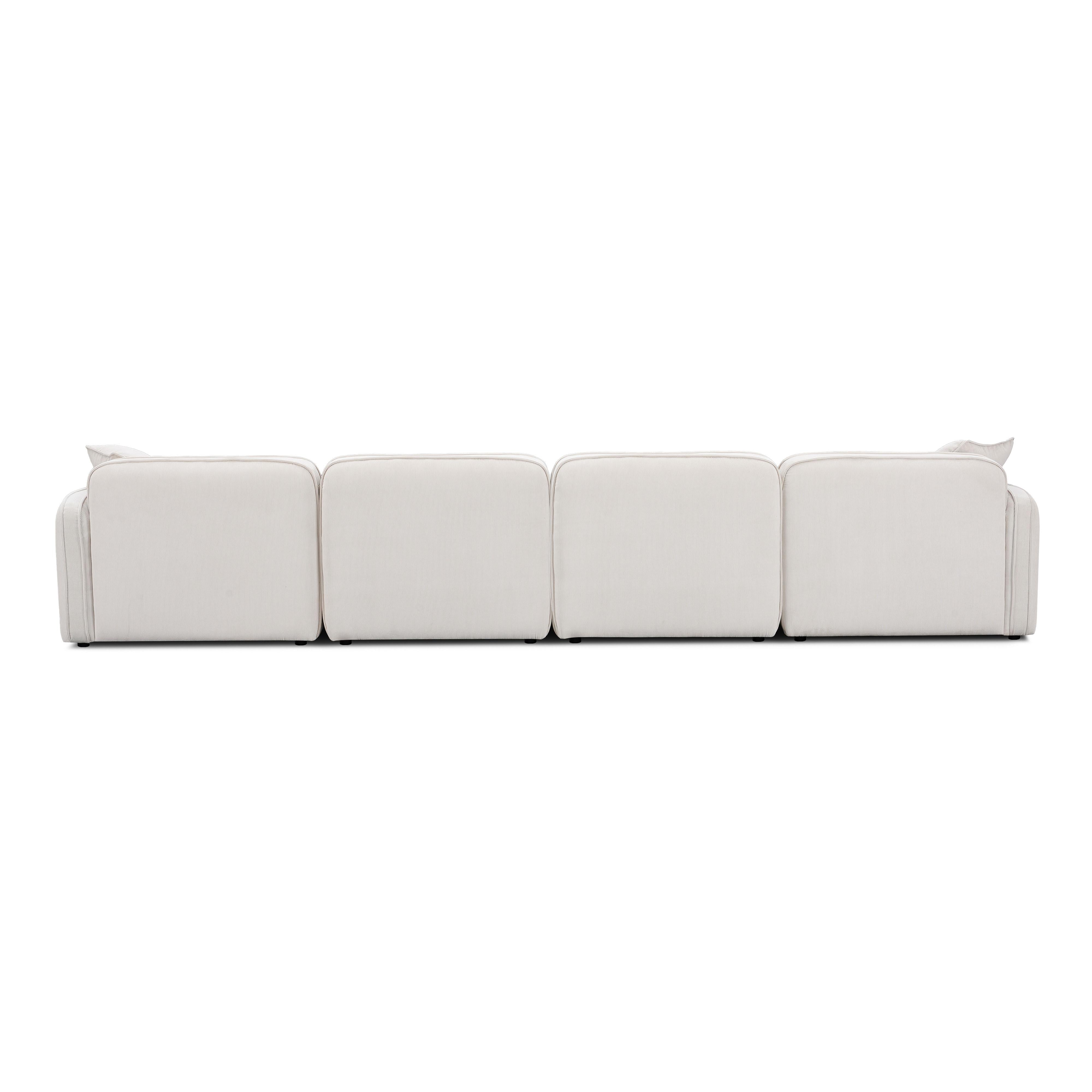 Travie 6-Piece Performance Corduroy Velvet Modular U-Sectional