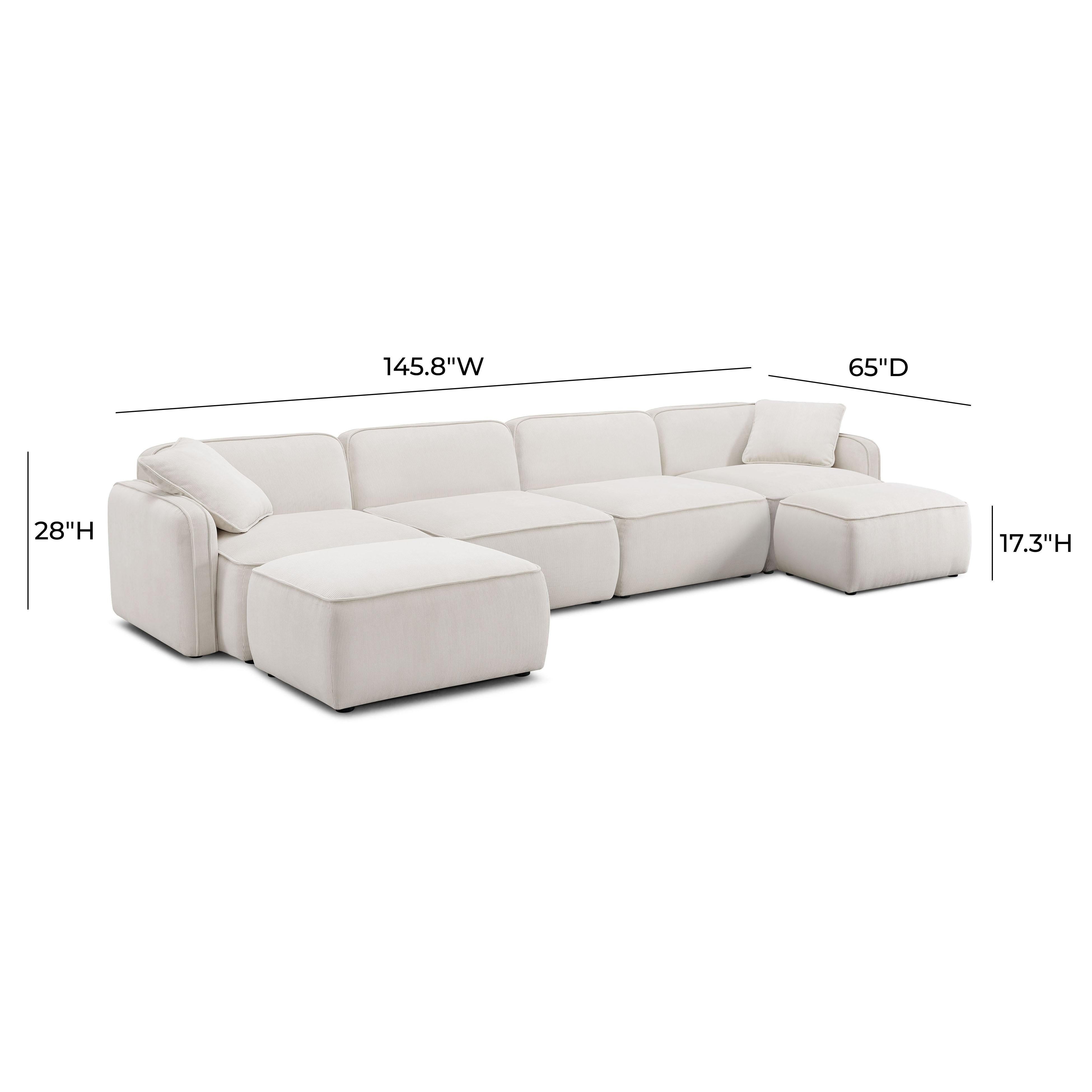 Travie 6-Piece Performance Corduroy Velvet Modular U-Sectional