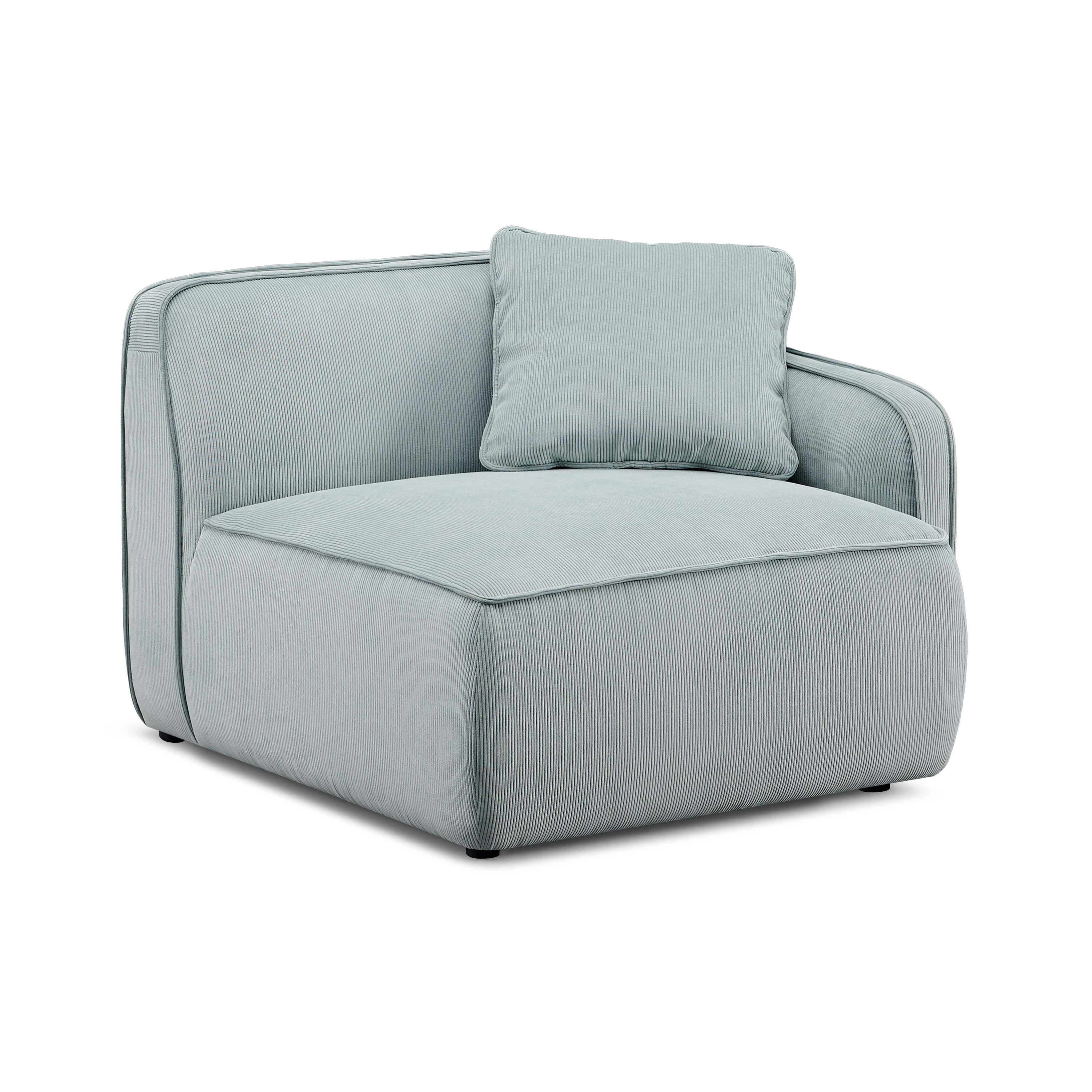 Travie Performance Corduroy Velvet RAF Corner Chair