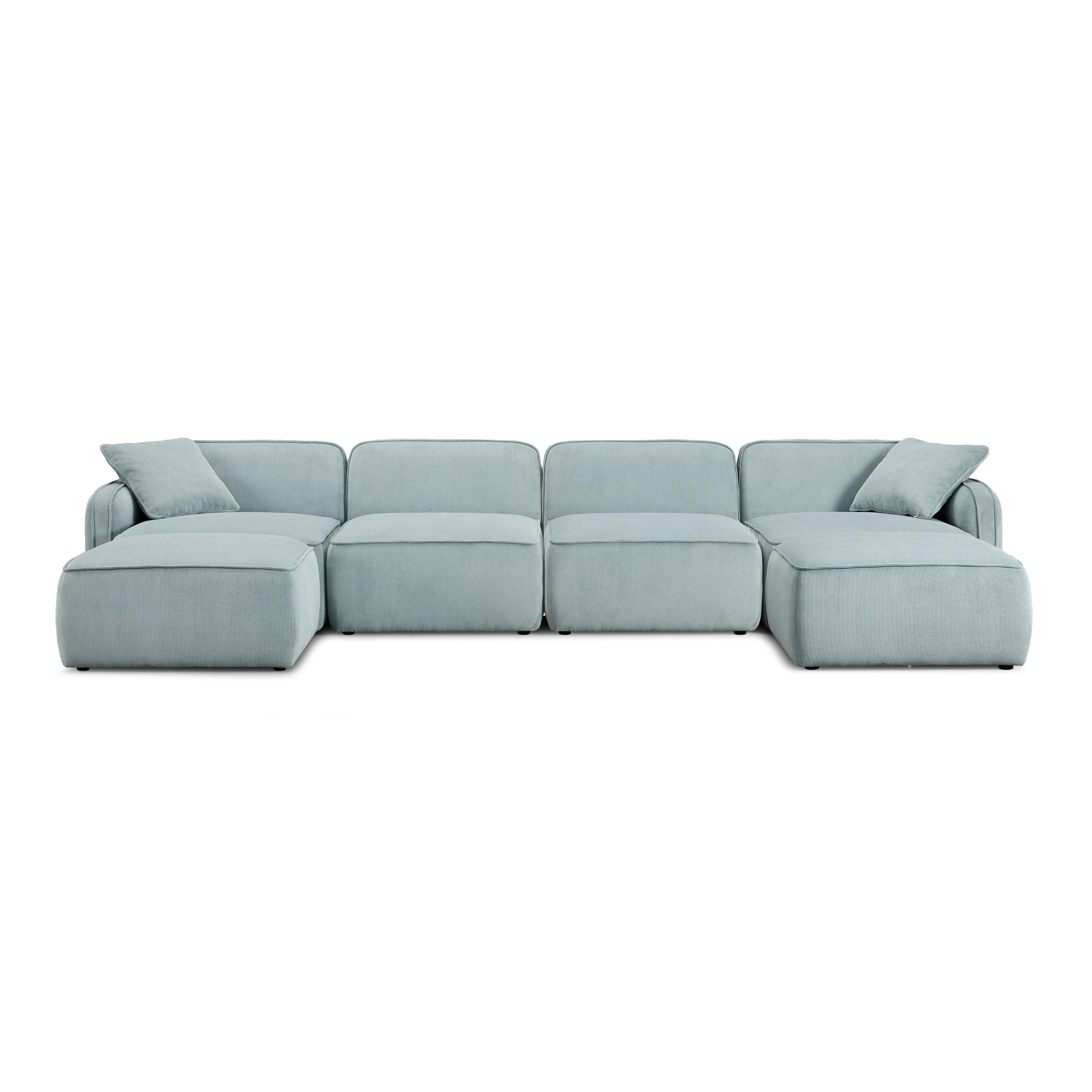 Travie 6-Piece Performance Corduroy Velvet Modular U-Sectional