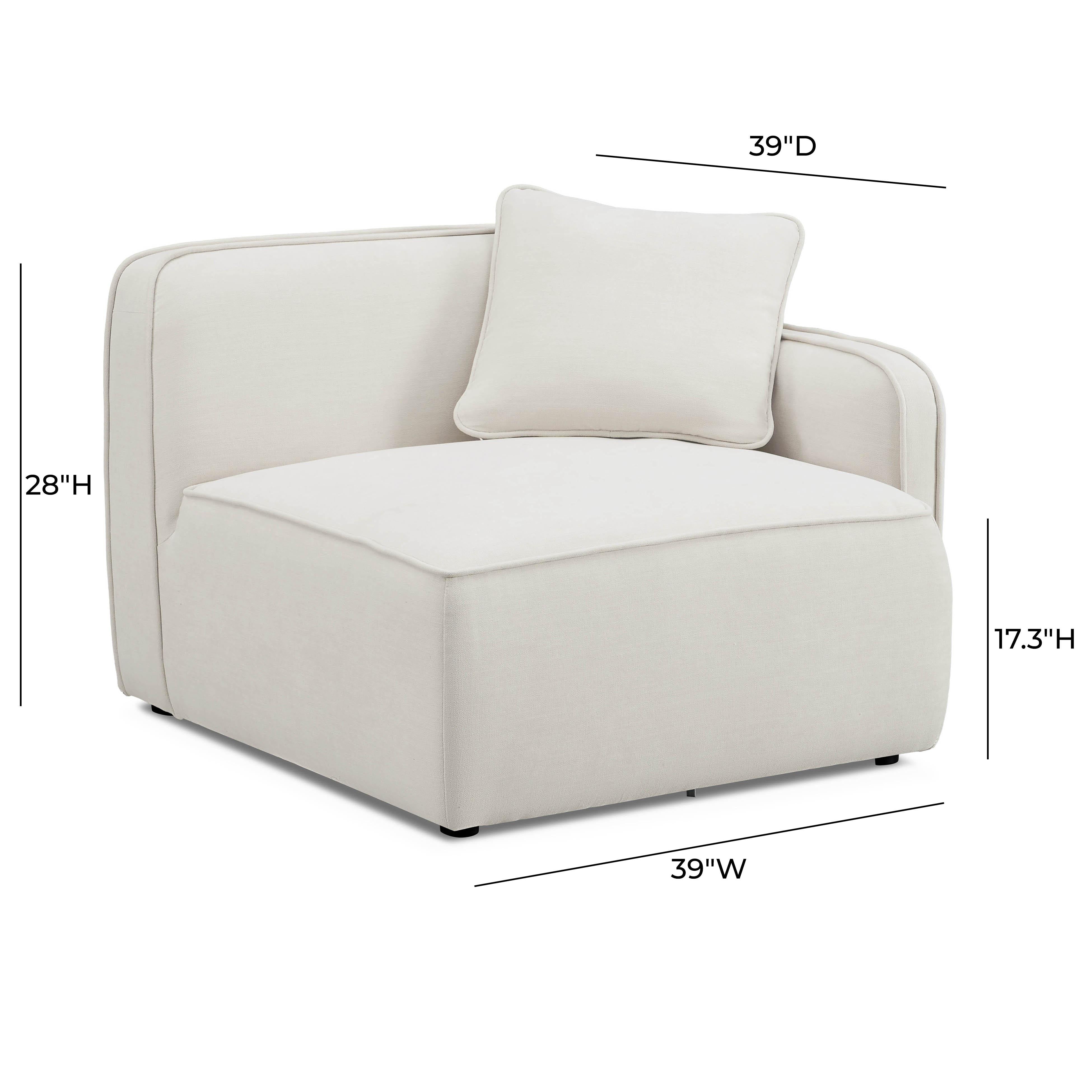 Travie Sand Upcycled Performance Linen RAF Corner Chair